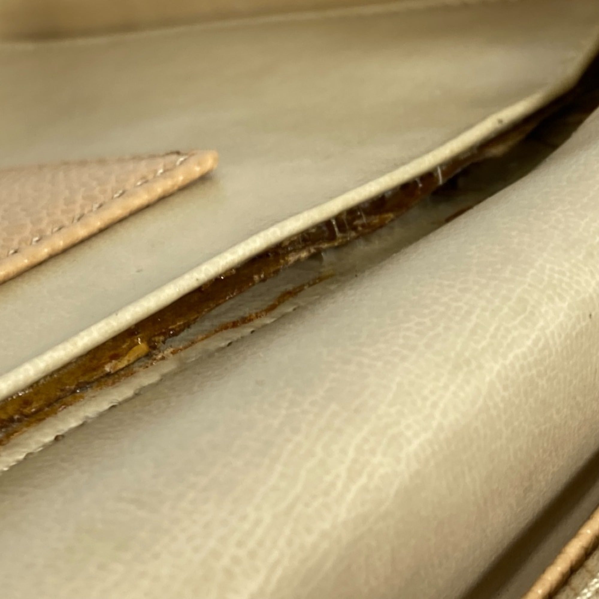 Chanel Beige Grained Calfskin Handbag Shoulder Bag Vanity Bag (Pre-Owned)