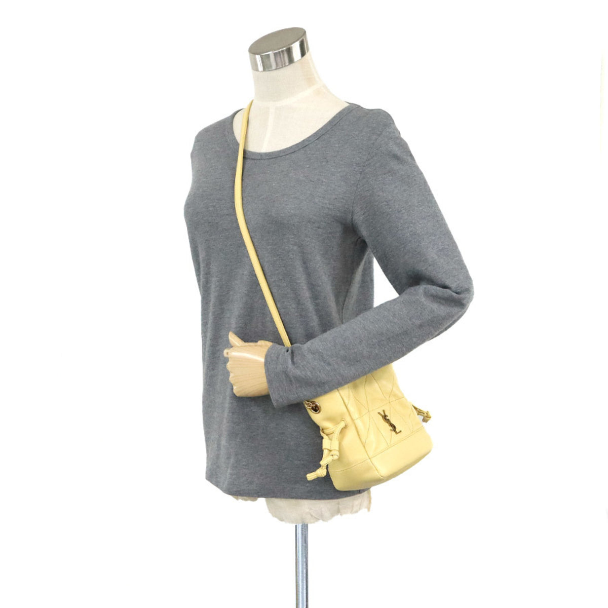 Saint Laurent Cream Yellow Leather Shoulder Bag (Pre-Owned)