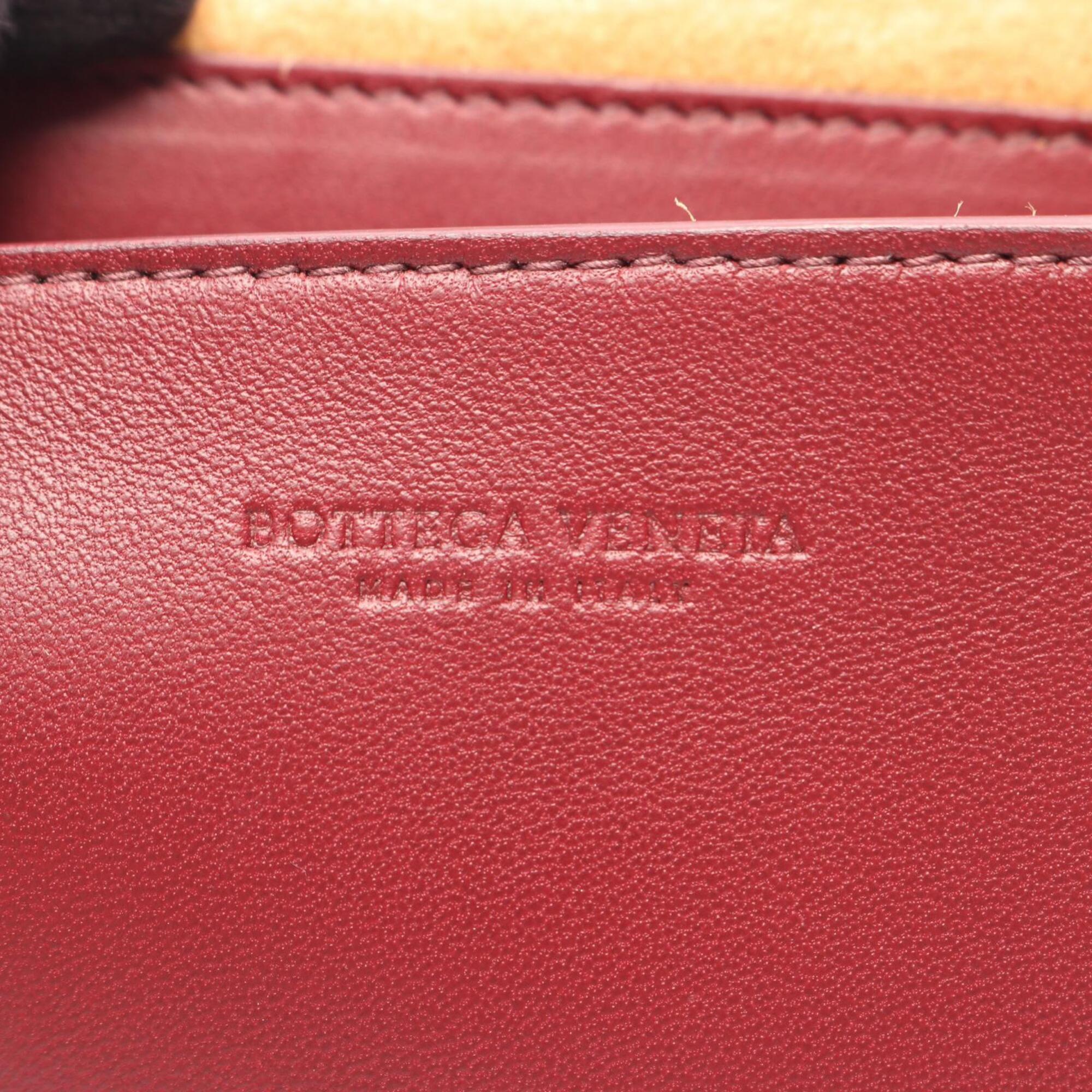 Bottega Veneta Bordeaux Leather Handbag Shoulder Bag (Pre-Owned)