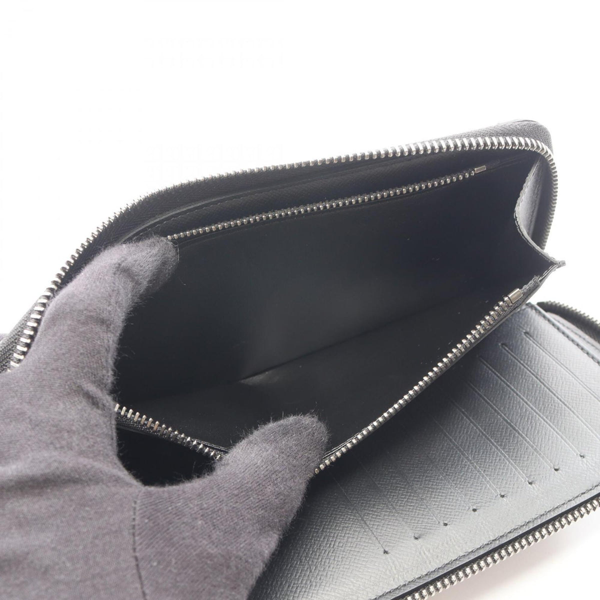 Louis Vuitton Black Leather Pvc Long Wallet (Bi-Fold) (Pre-Owned)