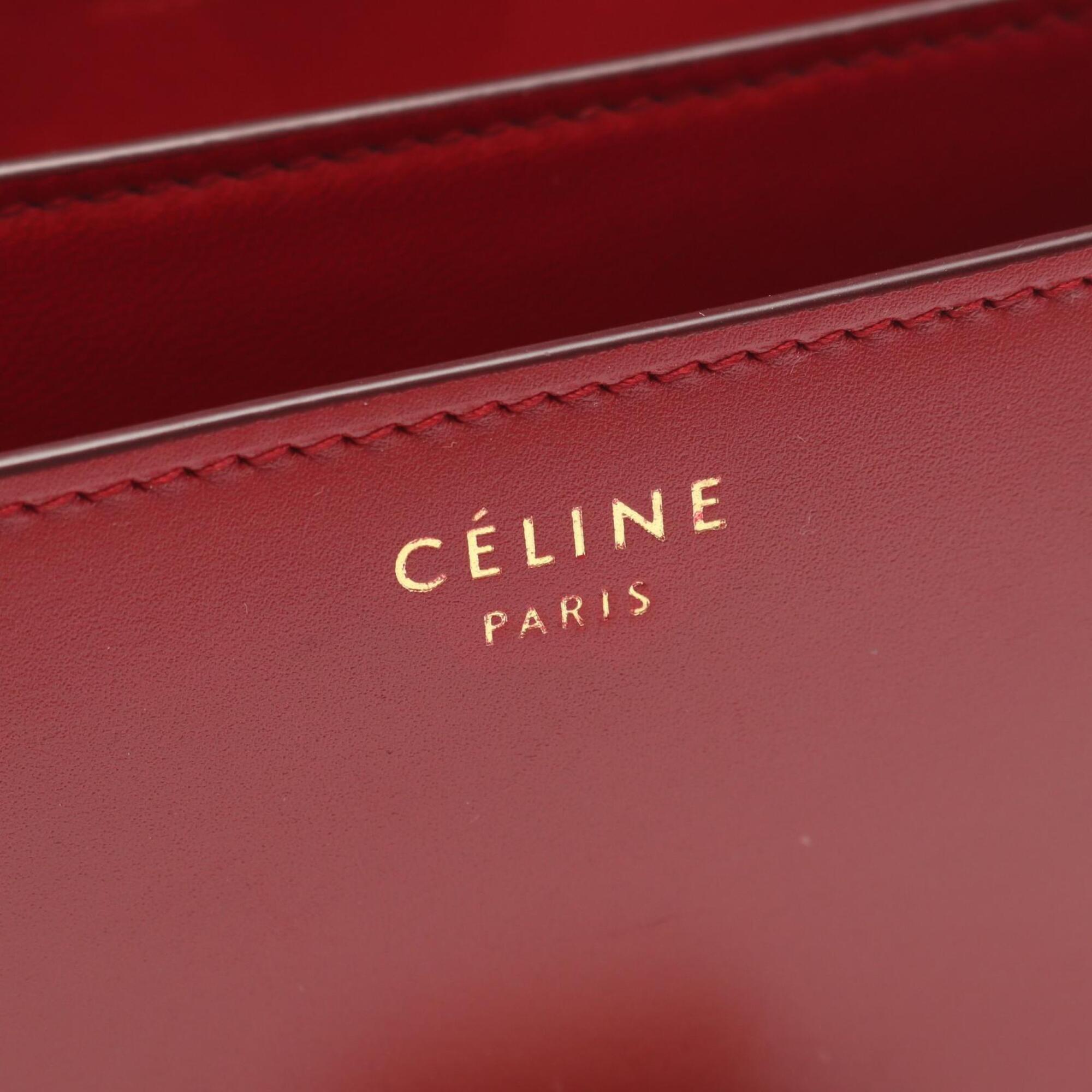Celine Red Color Leather Handbag Shoulder Bag (Pre-Owned)