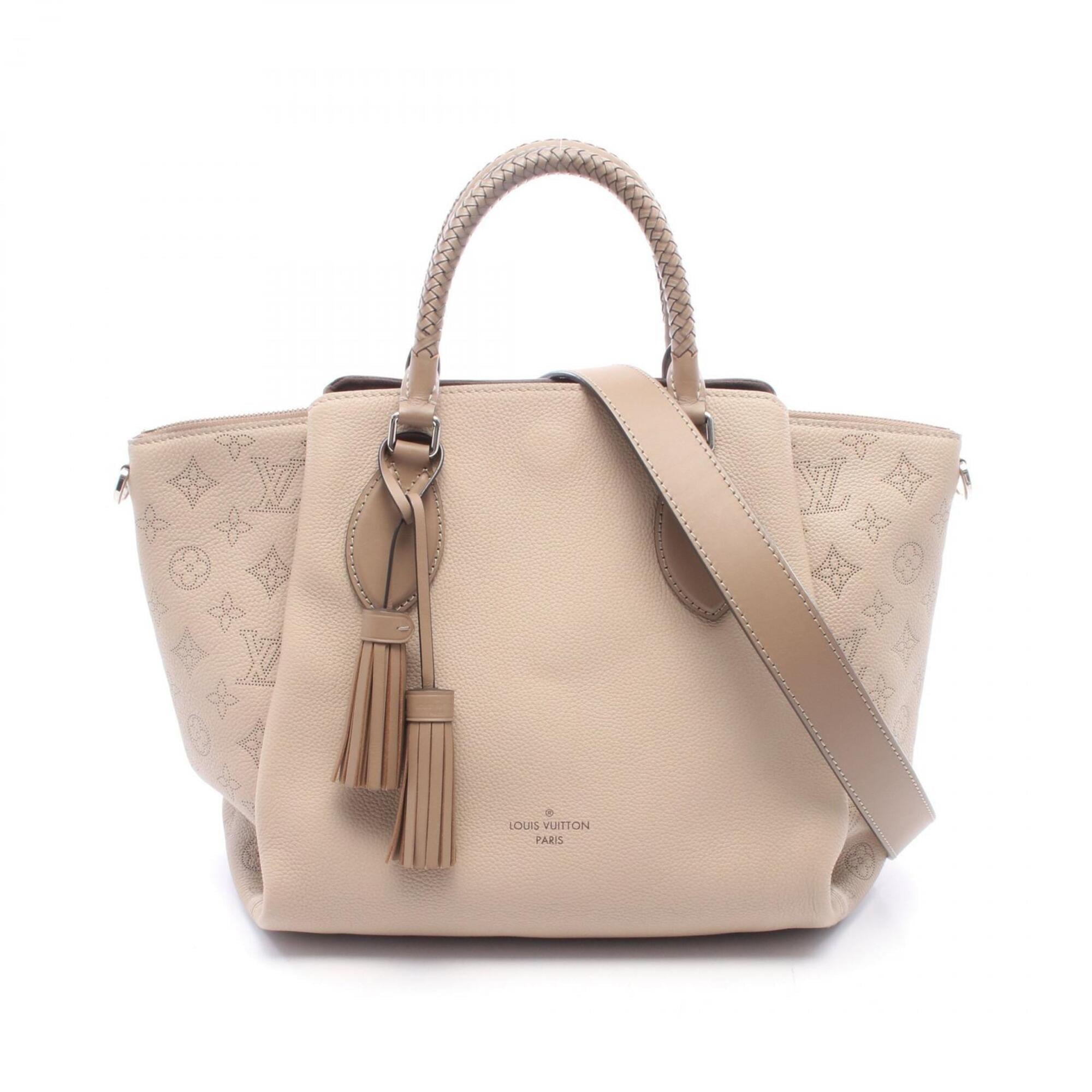 Louis Vuitton Mahina Beige Leather Handbag (Pre-Owned)