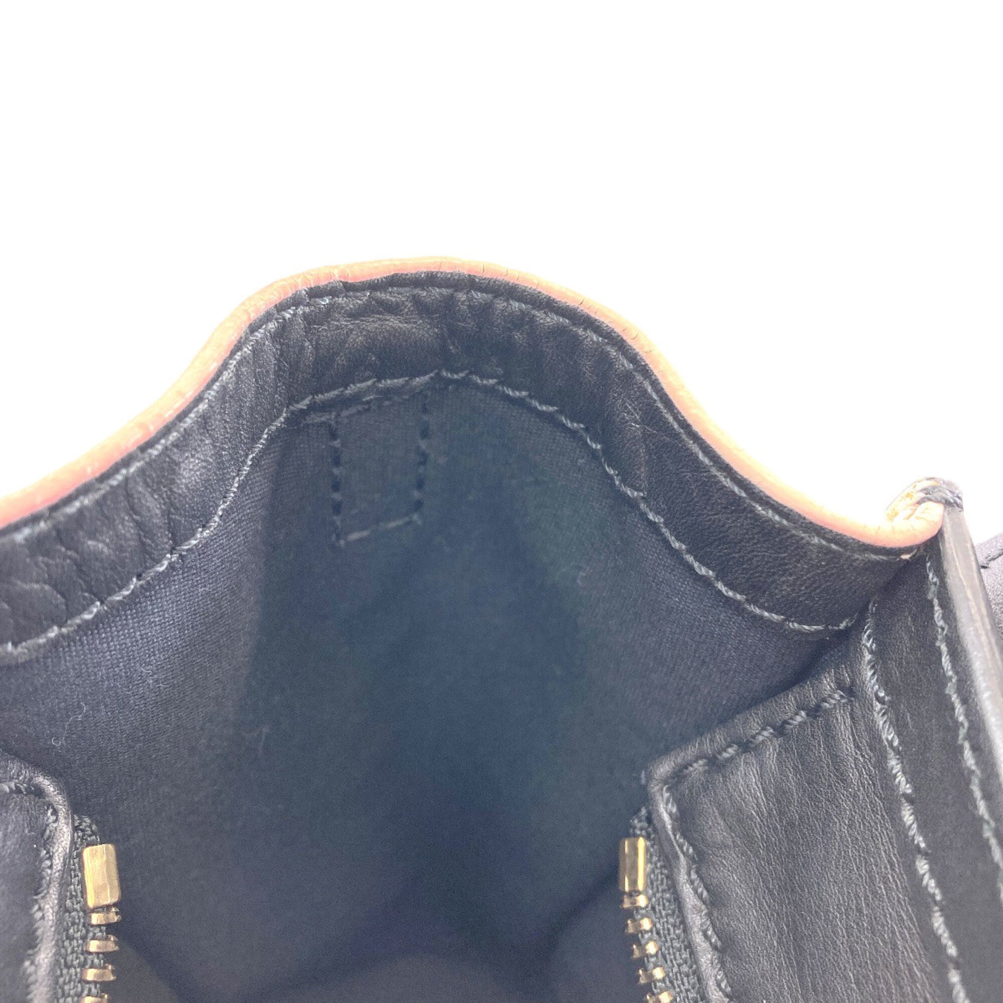 Celine Beige Black Khaki Leather Handbag (Pre-Owned)