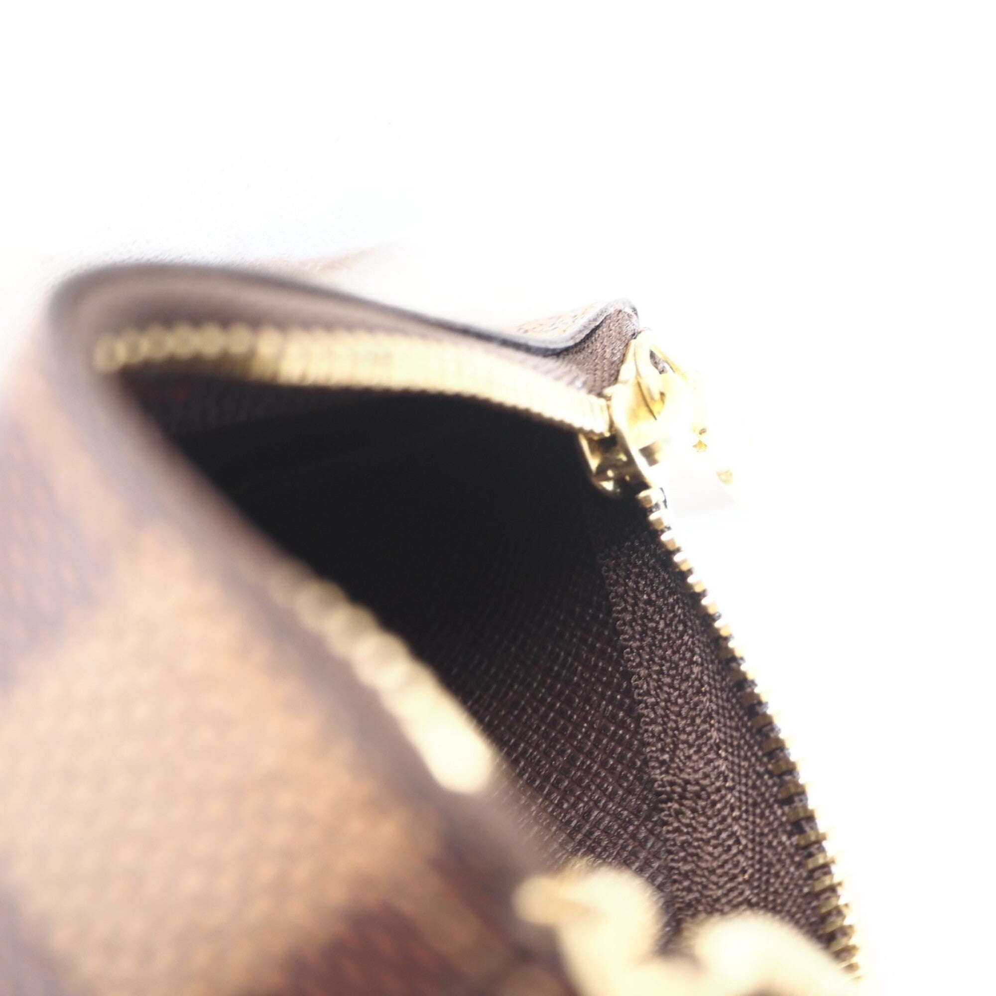 Louis Vuitton Damier Beige Brown Coated Canvas Leather Pochette (Pre-Owned)
