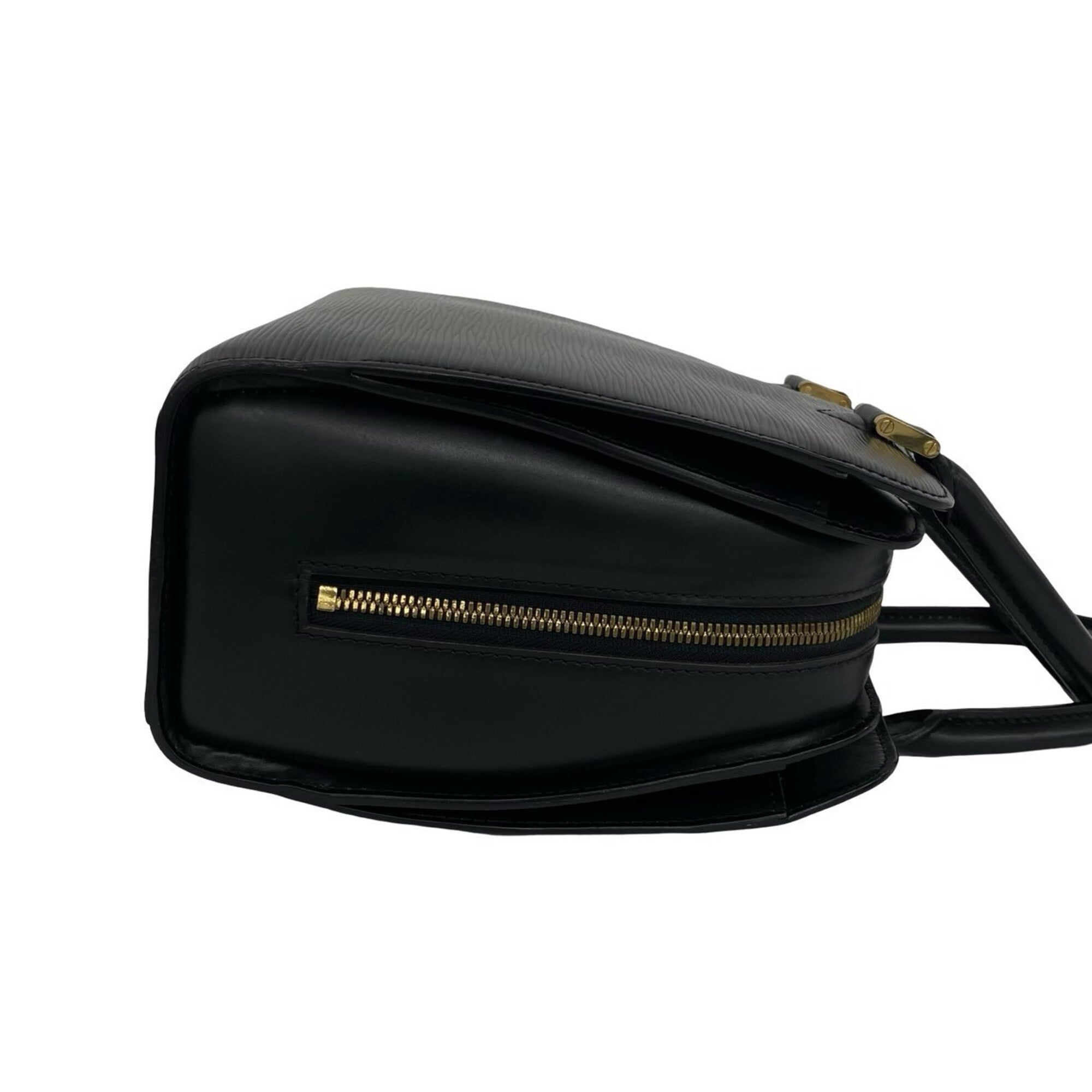 Louis Vuitton Black Leather Handbag Tote Bag (Pre-Owned)