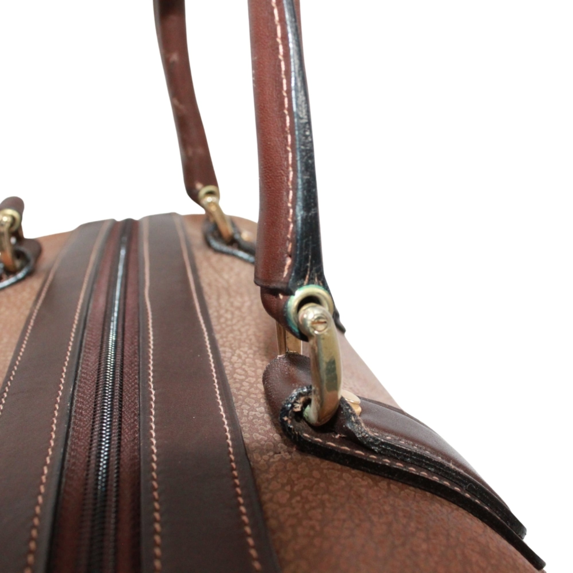 Gucci Brown Leather Boston Bag Handbag (Pre-Owned)