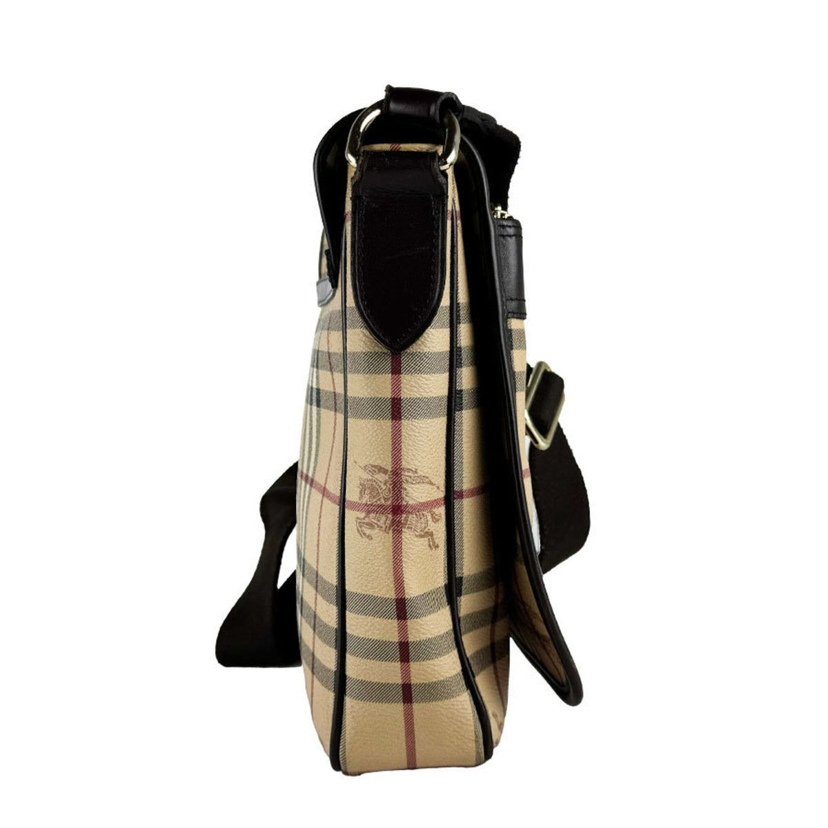 Burberry Beige Brown Pvc Leather Shoulder Bag (Pre-Owned)