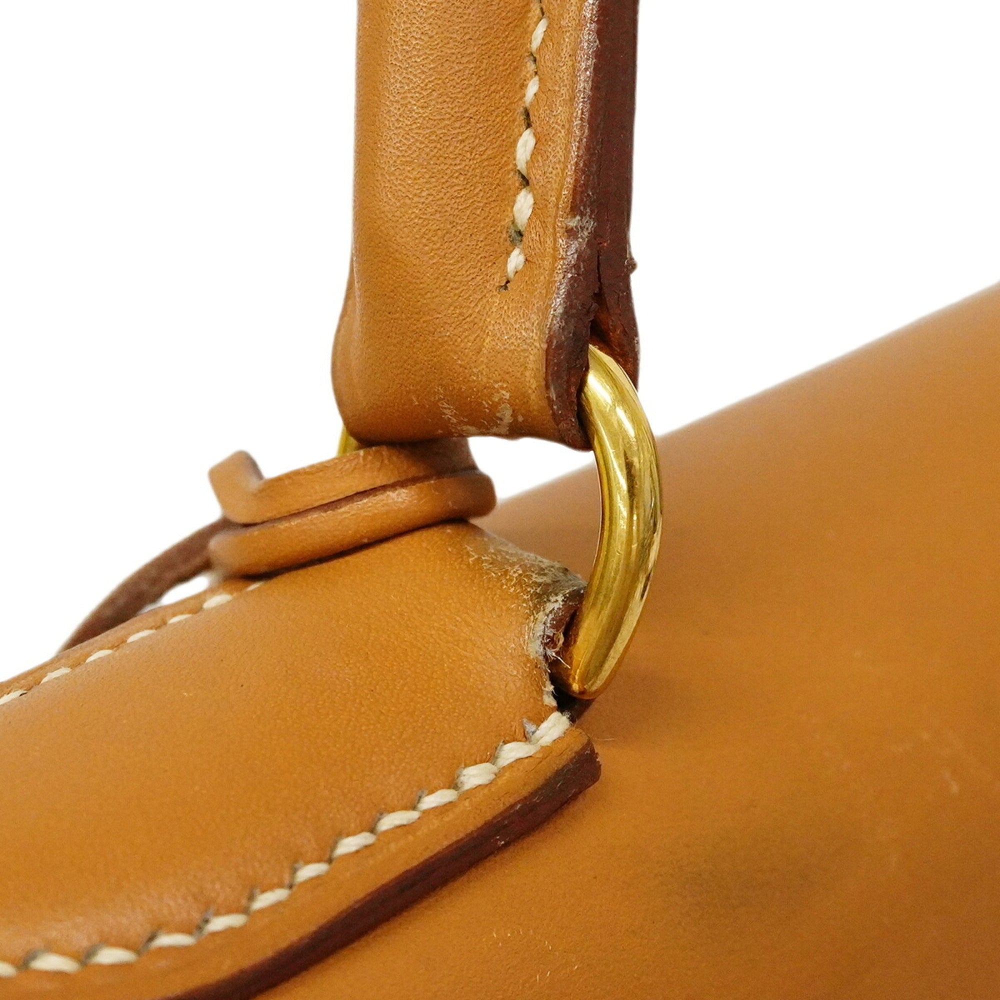 Hermes Natural Sable Box Calf Leather Handbag (Pre-Owned)