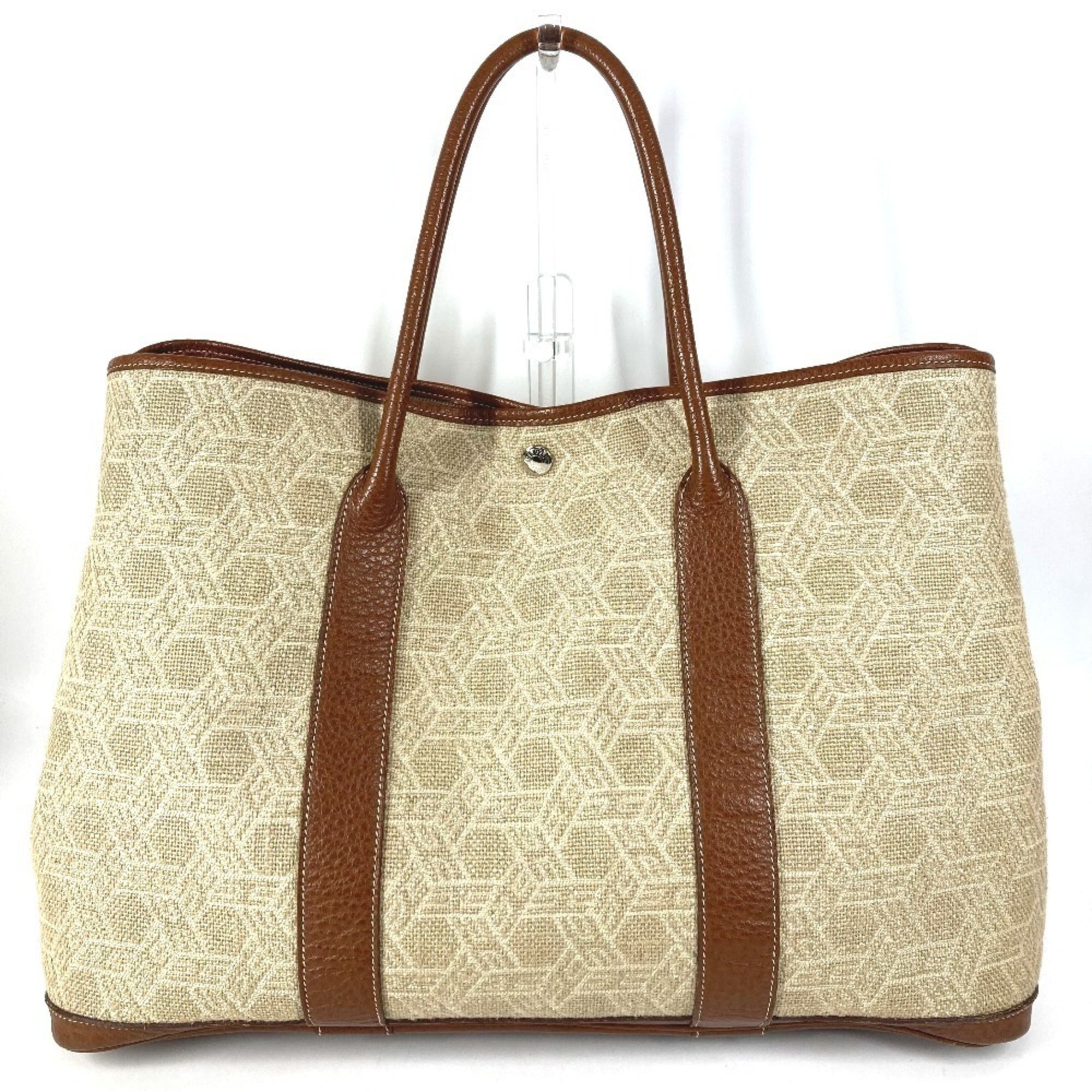 Hermes Beige Toile So H Boston Bag Shoulder Bag Tote Bag (Pre-Owned)