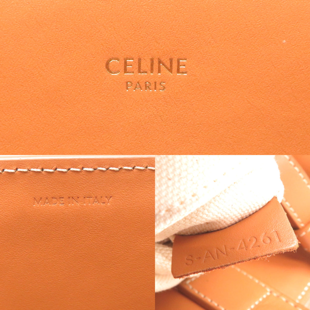 Celine Brown Ivory Canvas Leather Tote Bag (Pre-Owned)