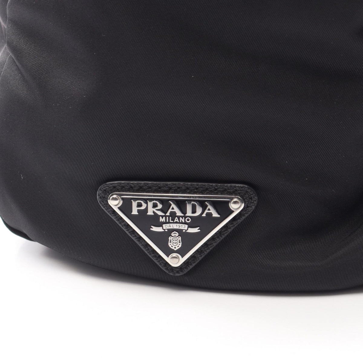 Prada Black Nylon Leather Boston Bag Handbag (Pre-Owned)
