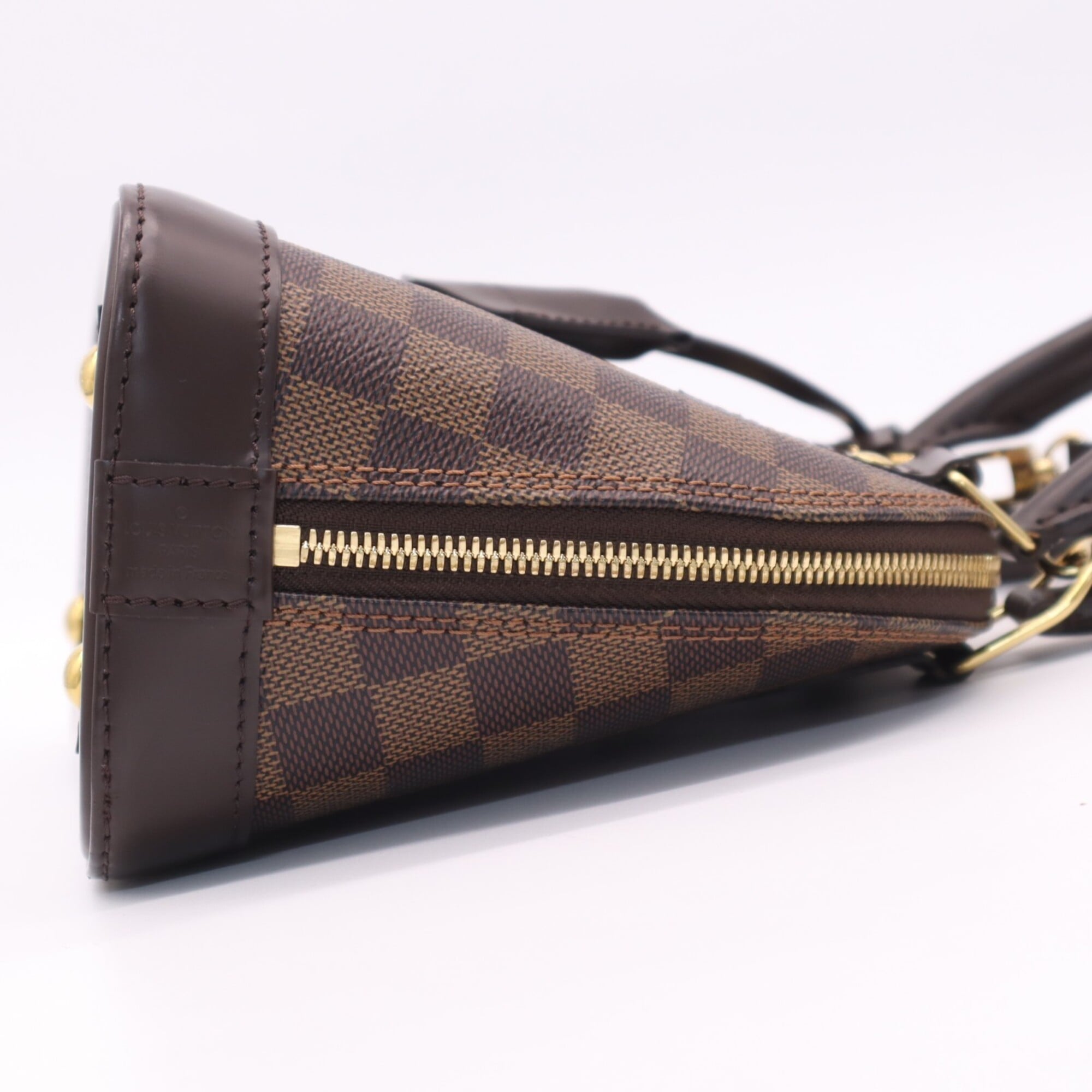 Louis Vuitton Damier Beige Brown Damier Canvas Coated Canvas Leather Handbag Pouch (Pre-Owned)