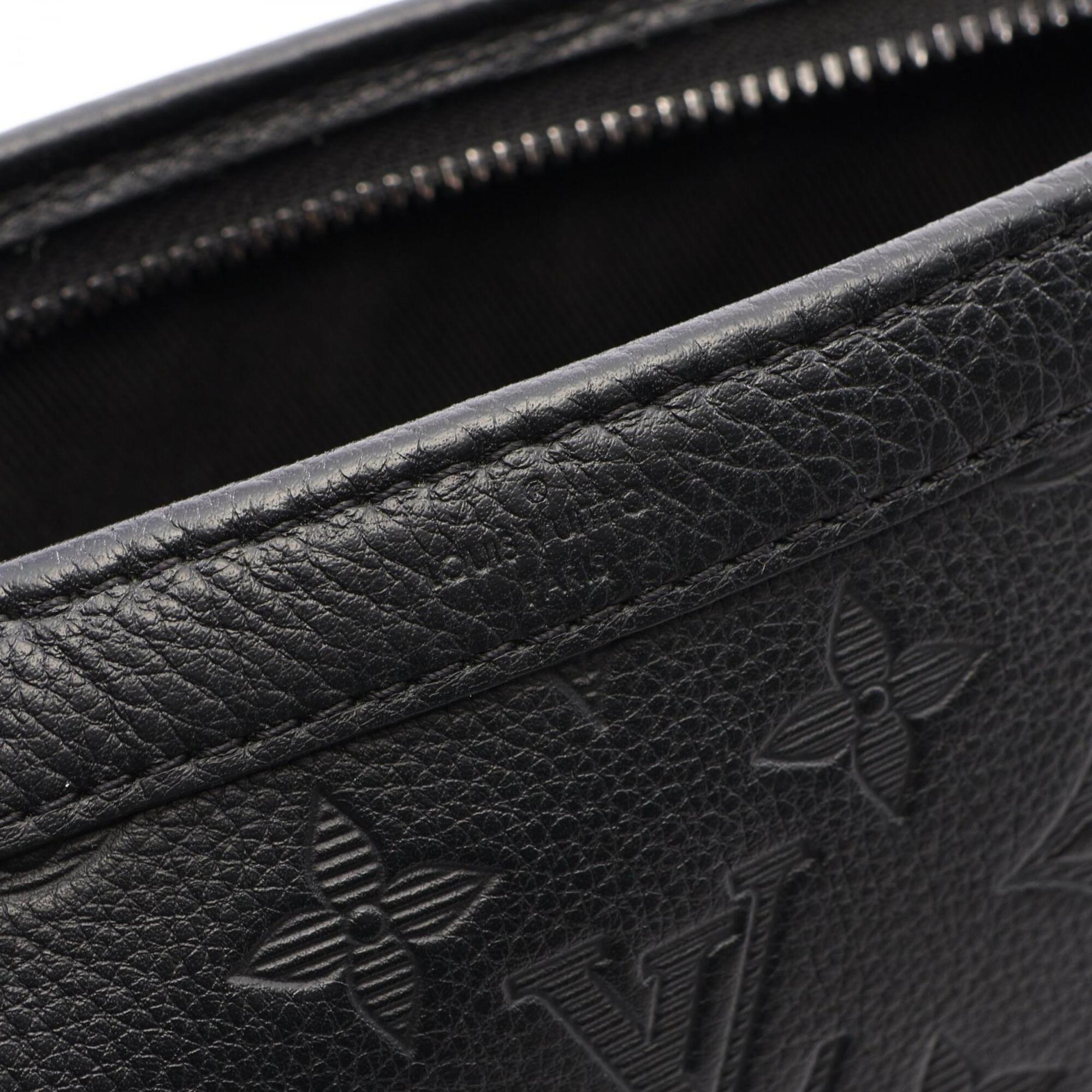 Louis Vuitton Black Leather Handbag Pouch Shoulder Bag (Pre-Owned)