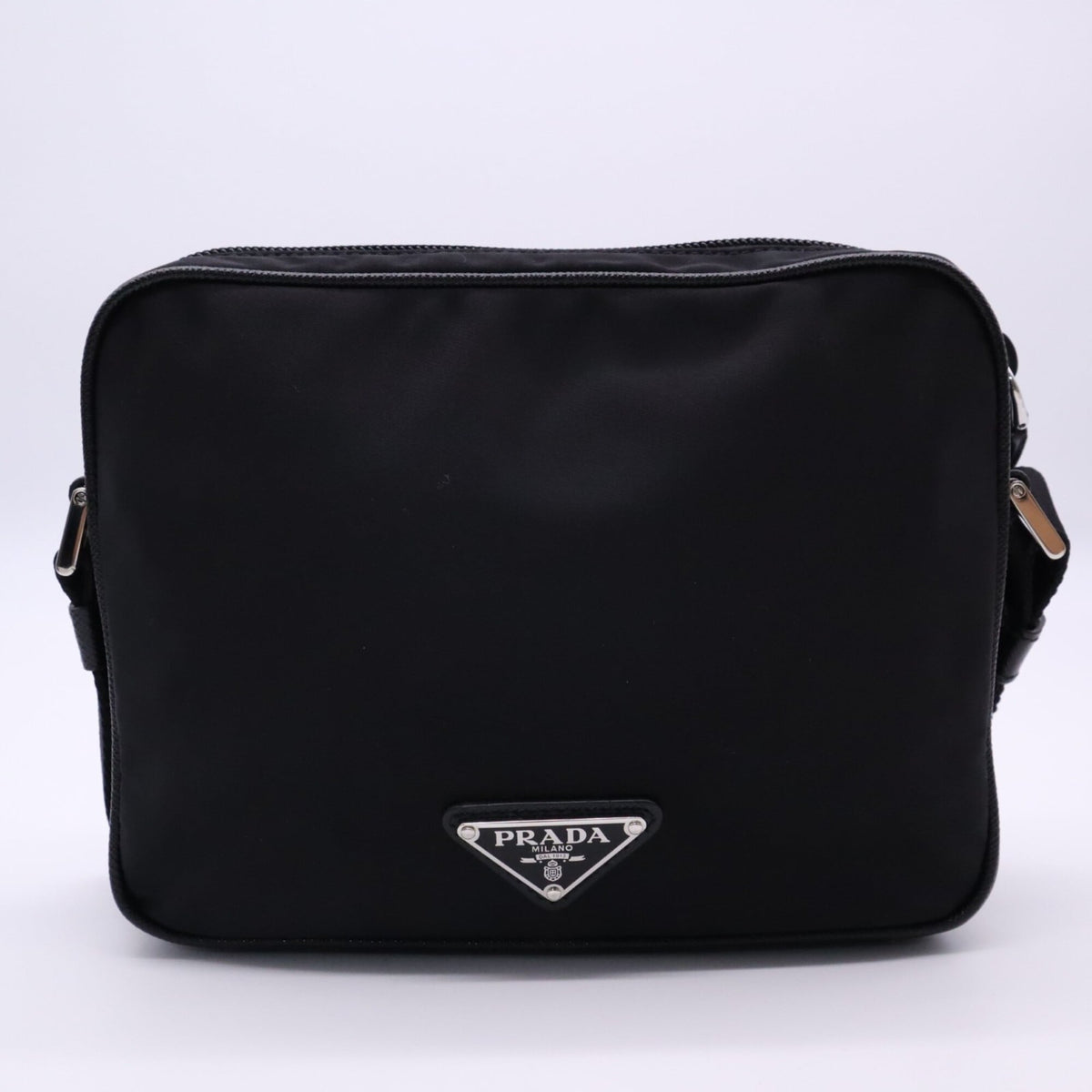 Prada Saffiano Black Nero Nylon Saffiano Shoulder Bag (Pre-Owned)