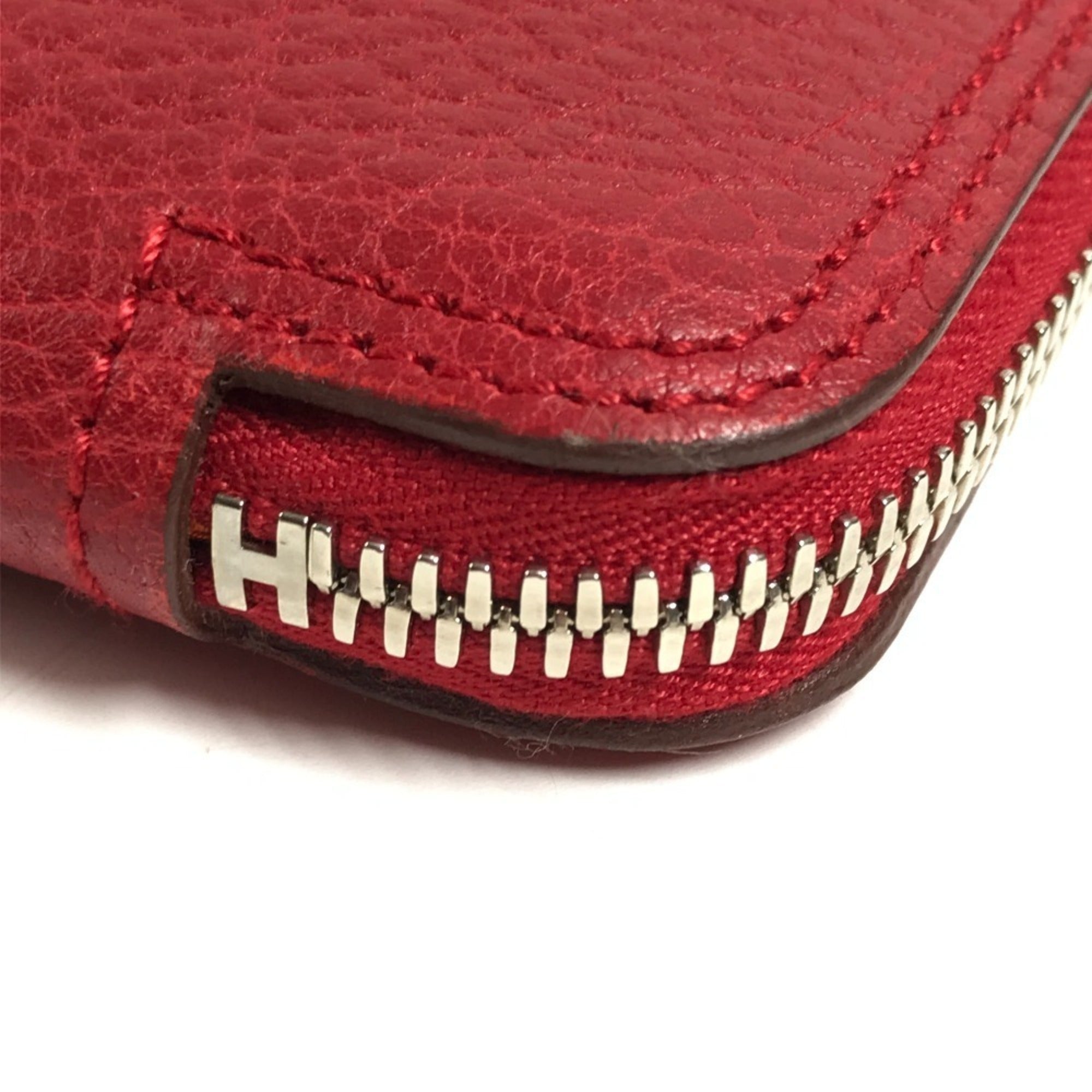 Hermes Red Color Silk Leather Eco-Bag Handbag Shoulder Bag Tote Bag (Pre-Owned)