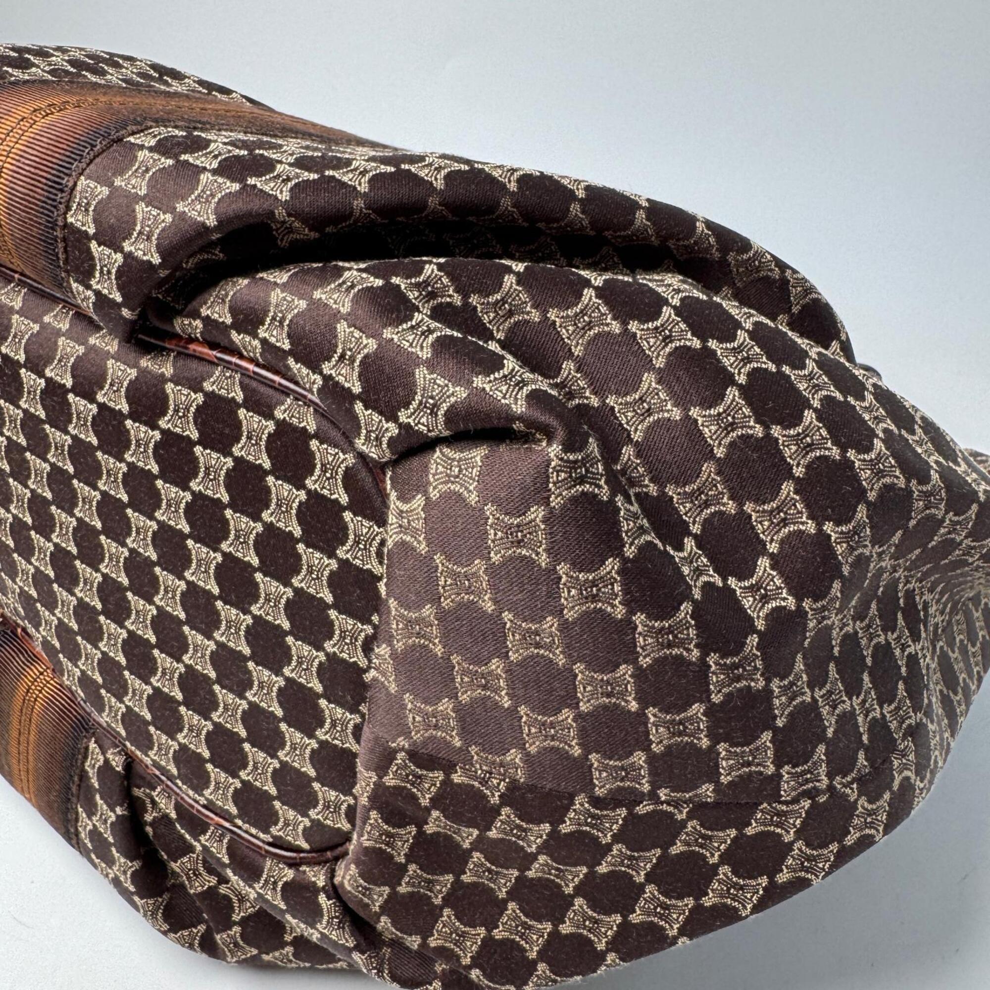 Celine Brown Canvas Leather Handbag (Pre-Owned)