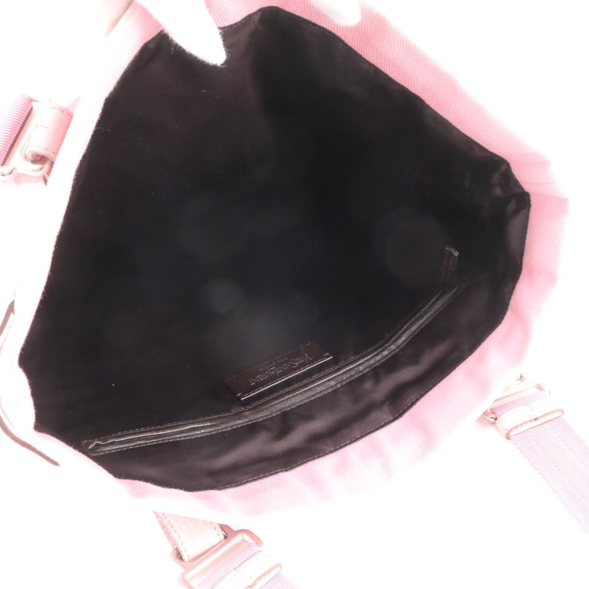 Yves Saint Laurent Pink Leather Canvas Shoulder Bag Tote Bag (Pre-Owned)
