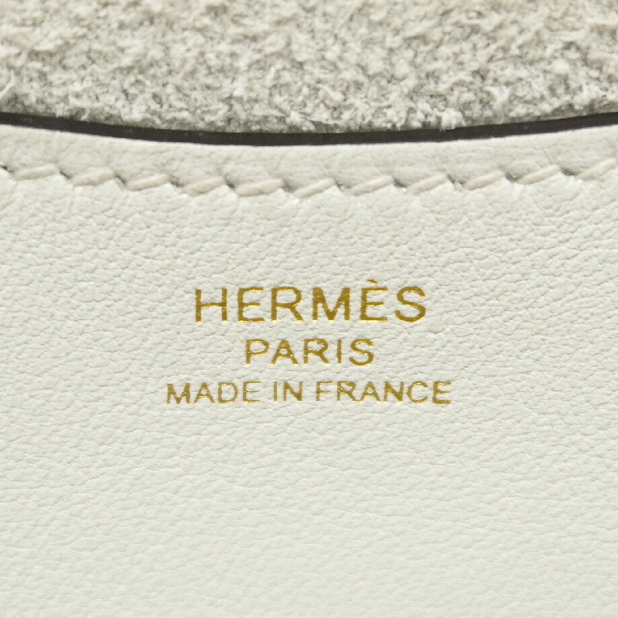 Hermes White Taurillon Clemence Leather Handbag (Pre-Owned)