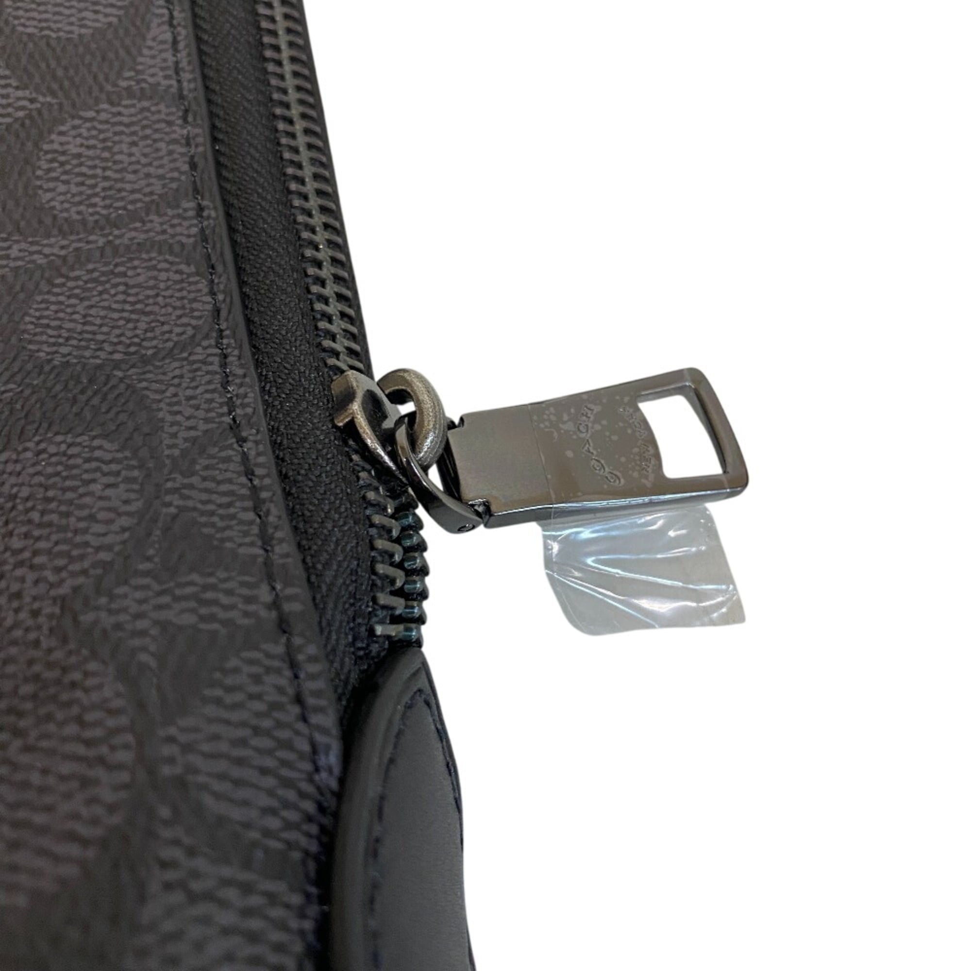 Coach Black Gray Pvc Coated Canvas Shoulder Bag Sling Bag (Pre-Owned)