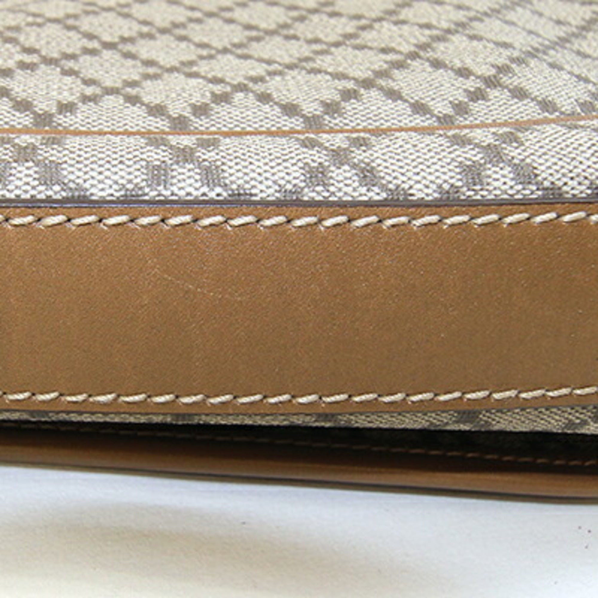 Gucci Beige Beige Brown Brown Pvc Leather Shoulder Bag (Pre-Owned)