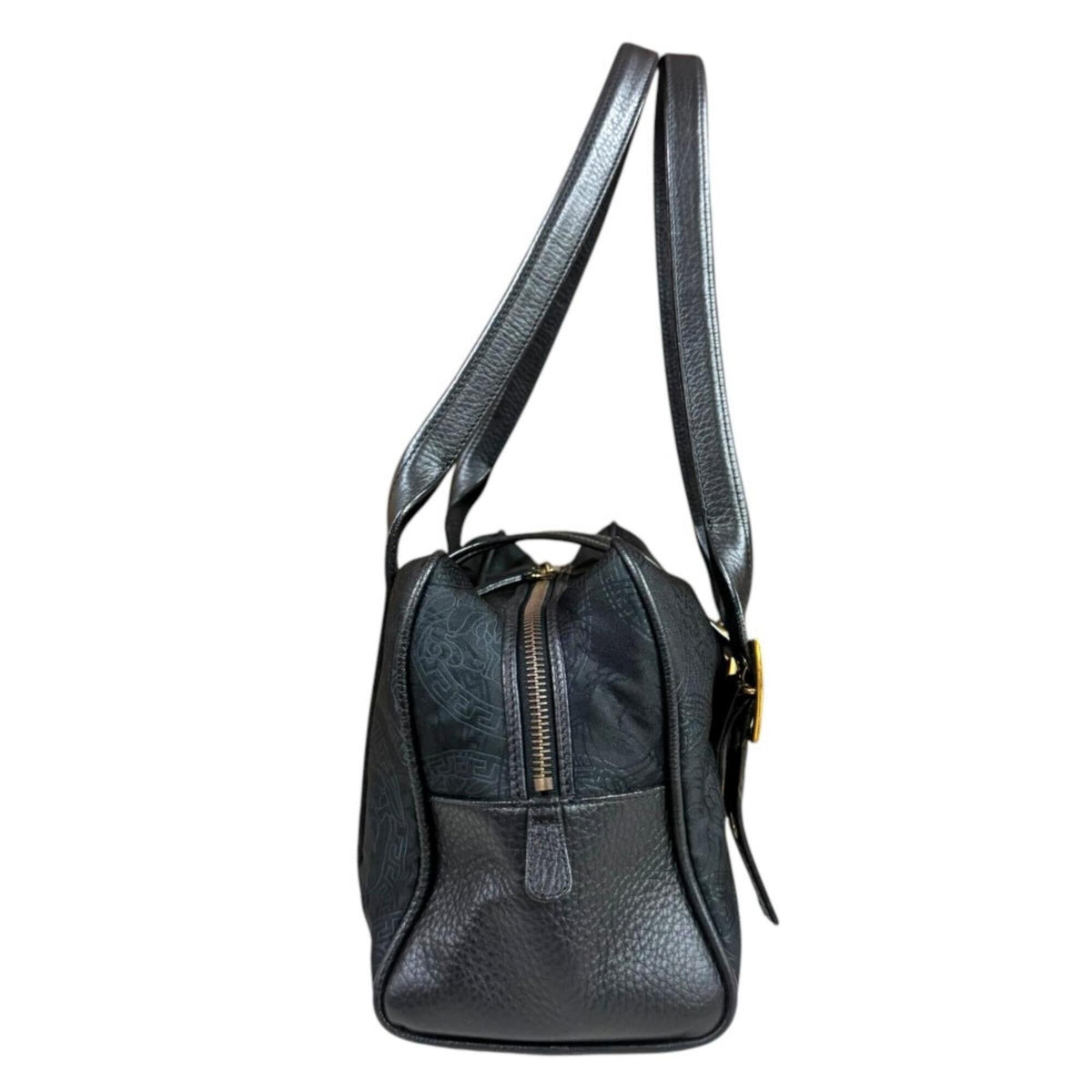 Versace Black Canvas Handbag (Pre-Owned)