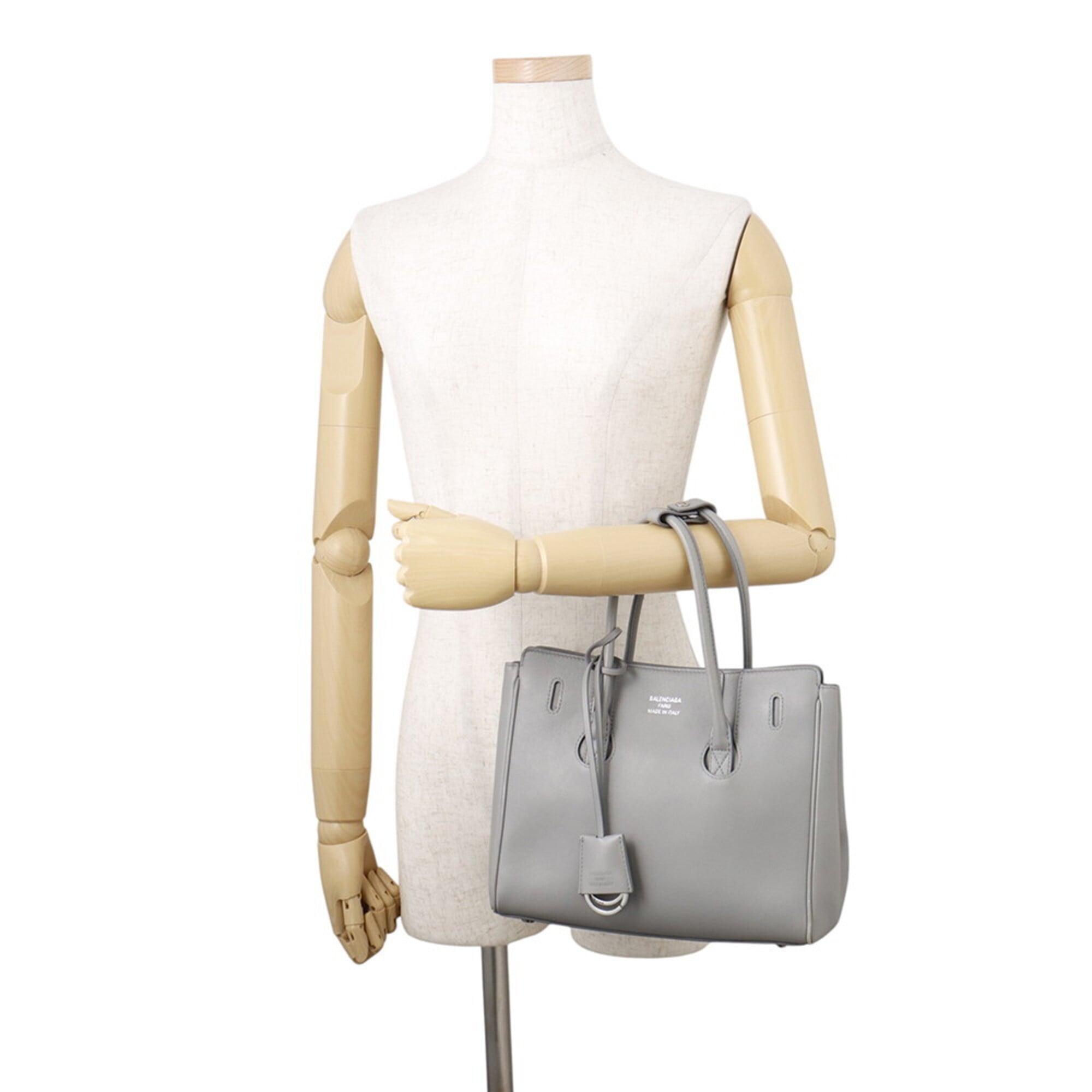 Balenciaga Gray Leather Handbag Shoulder Bag (Pre-Owned)