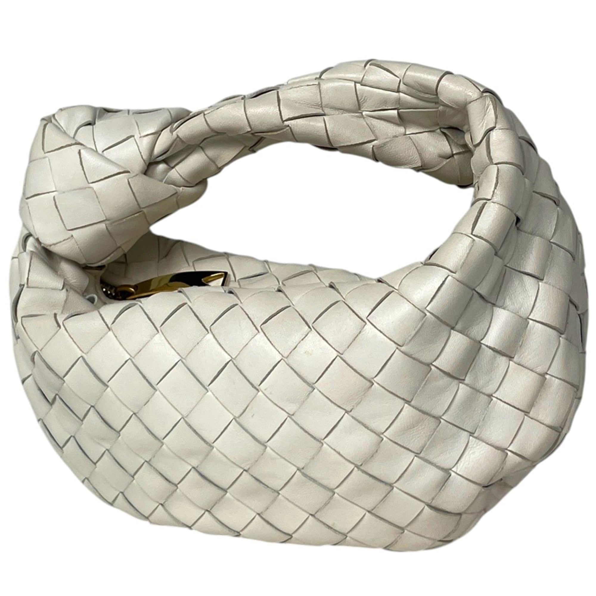 Bottega Veneta White Intrecciato Handbag (Pre-Owned)