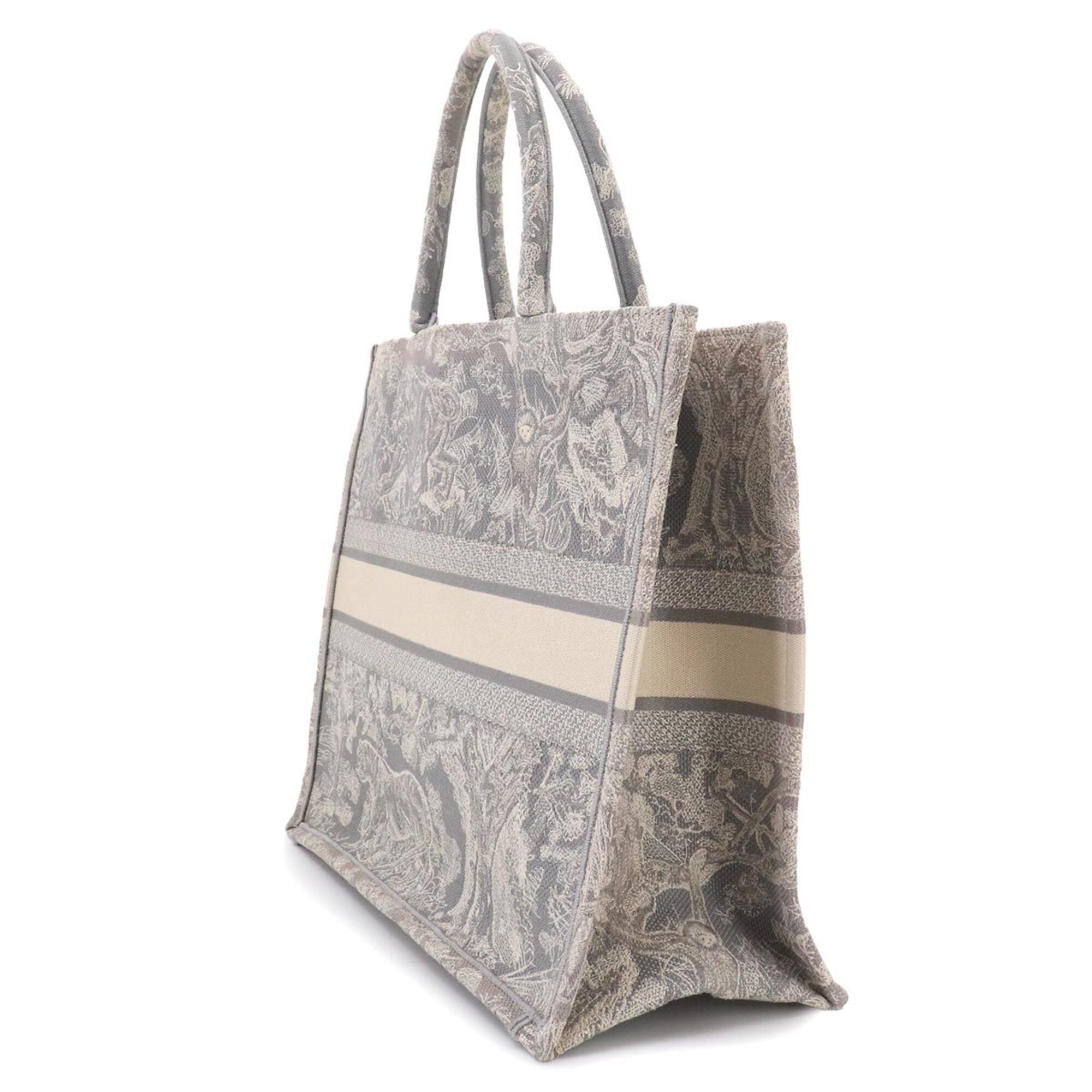 Christian Dior Gray Canvas Handbag Tote Bag (Pre-Owned)