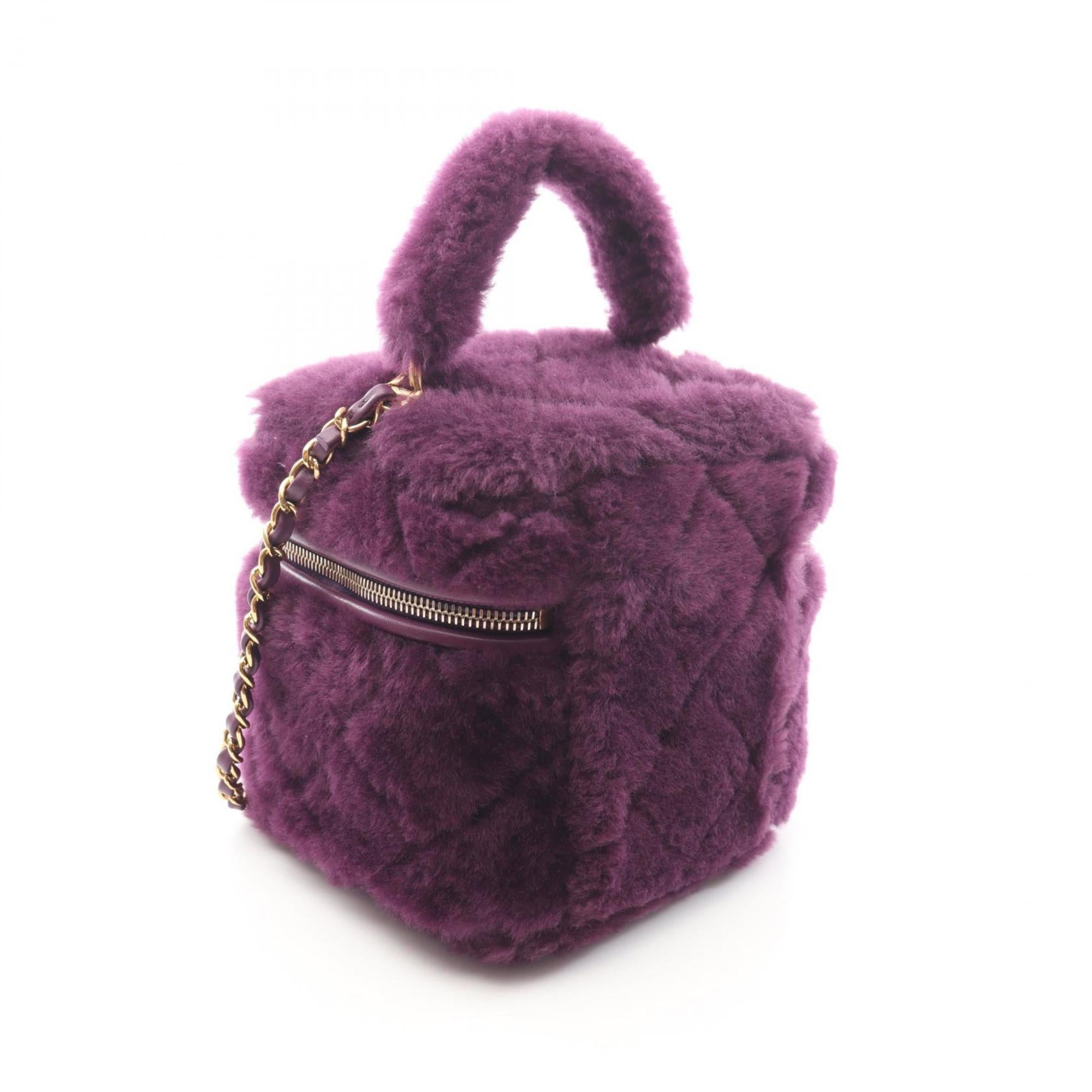 Chanel Purple Leather Handbag Shoulder Bag (Pre-Owned)
