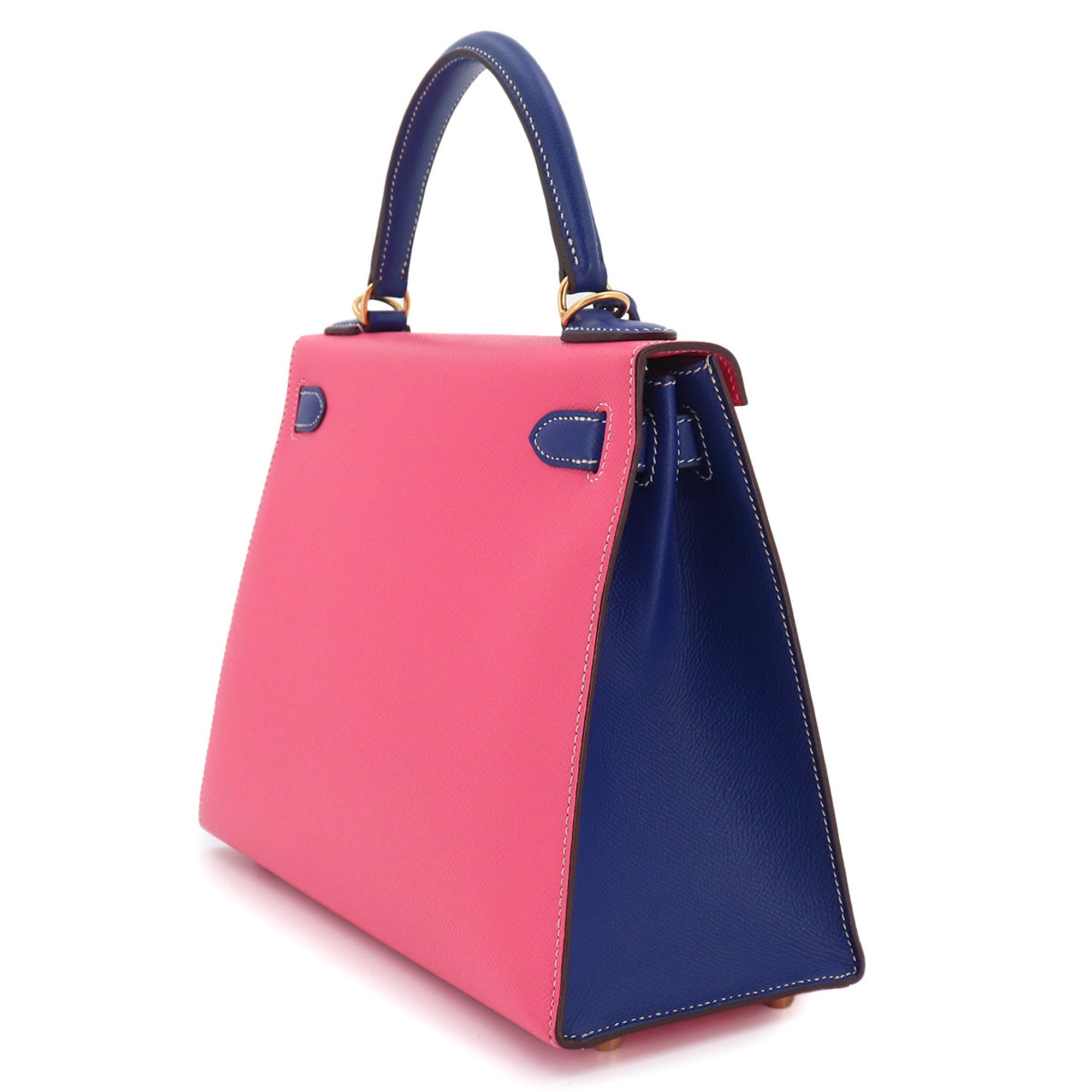 Hermes Blue Electric Rose Azalee Epsom Leather Handbag (Pre-Owned)