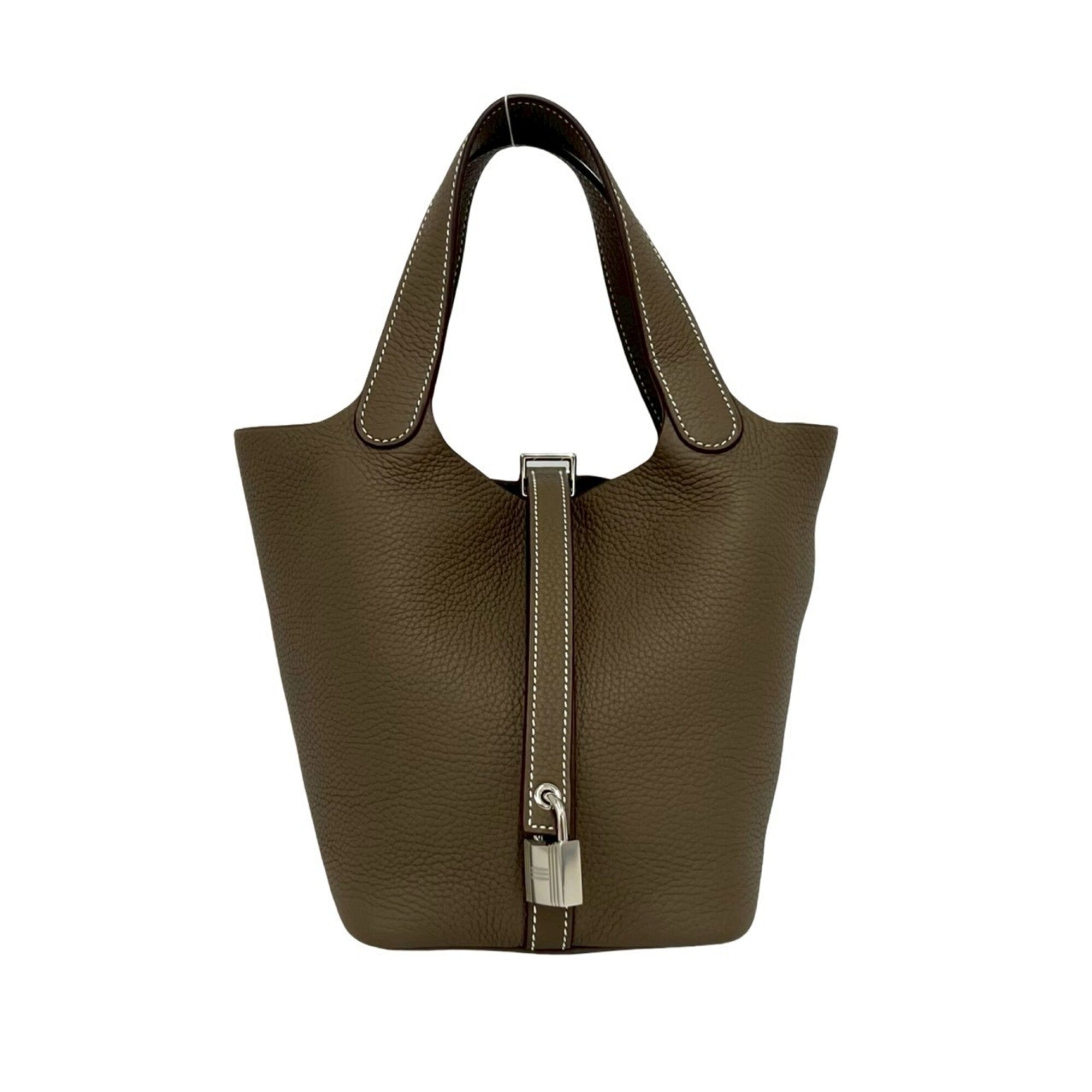 Hermes Beige Taurillon Clemence Leather Handbag (Pre-Owned)