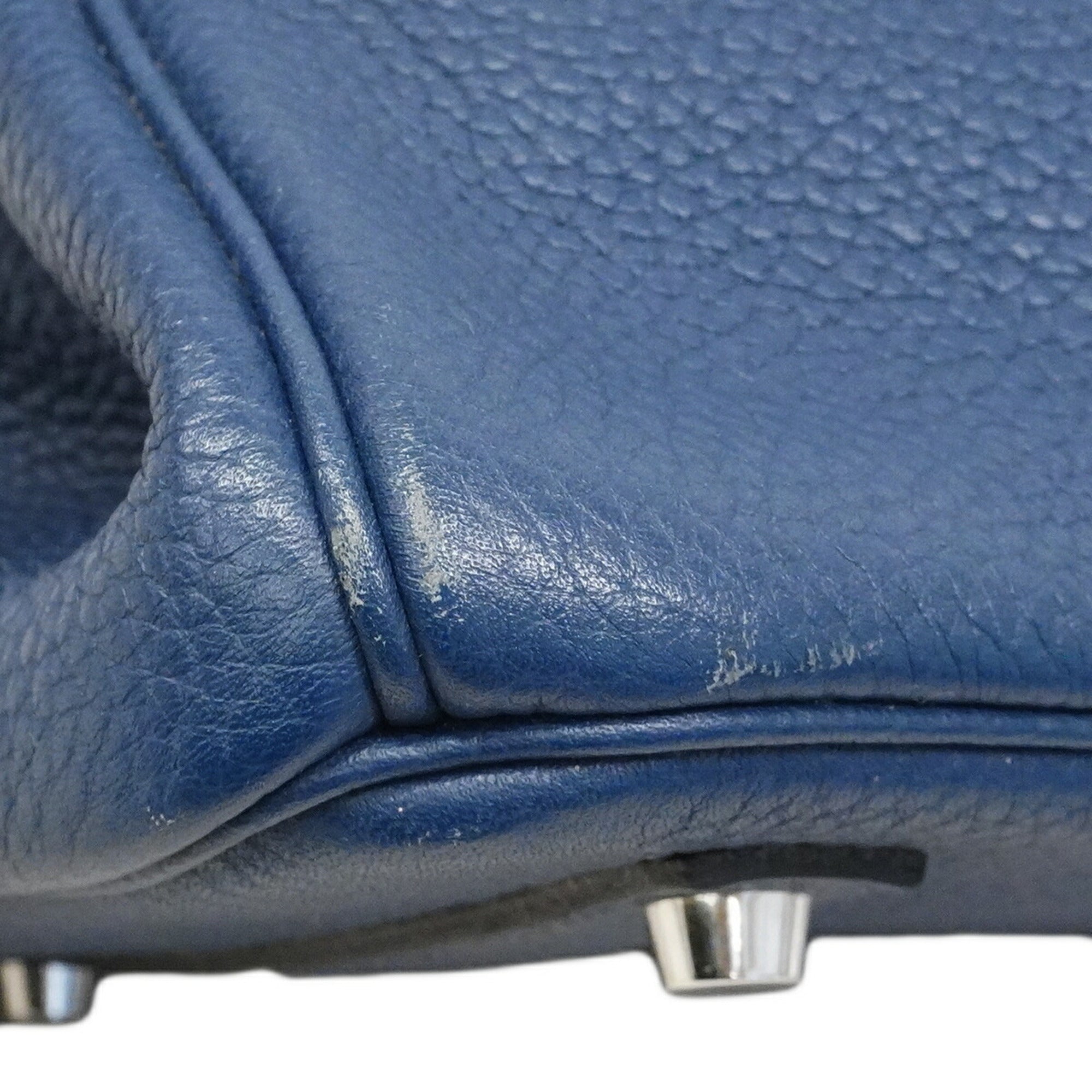 Hermes Blue Togo Leather Handbag (Pre-Owned)