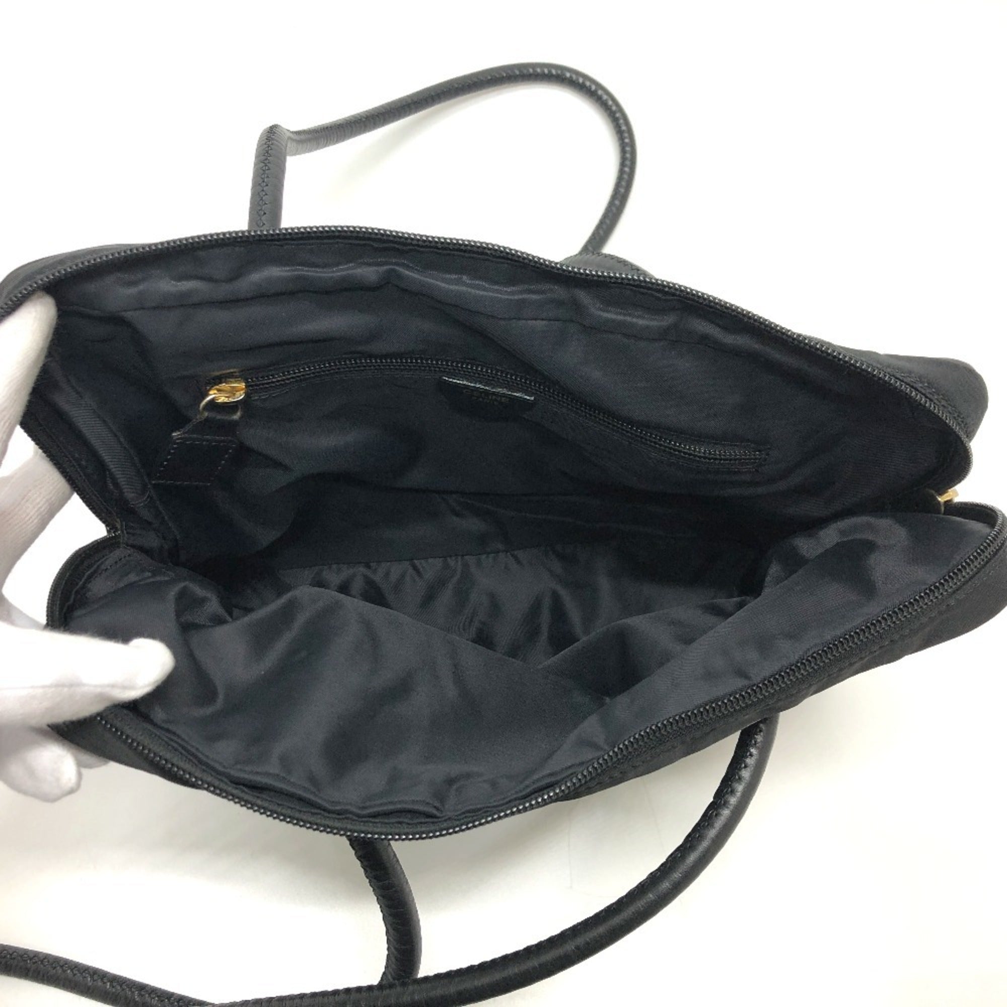 Celine Black Nylon Leather Shoulder Bag (Pre-Owned)