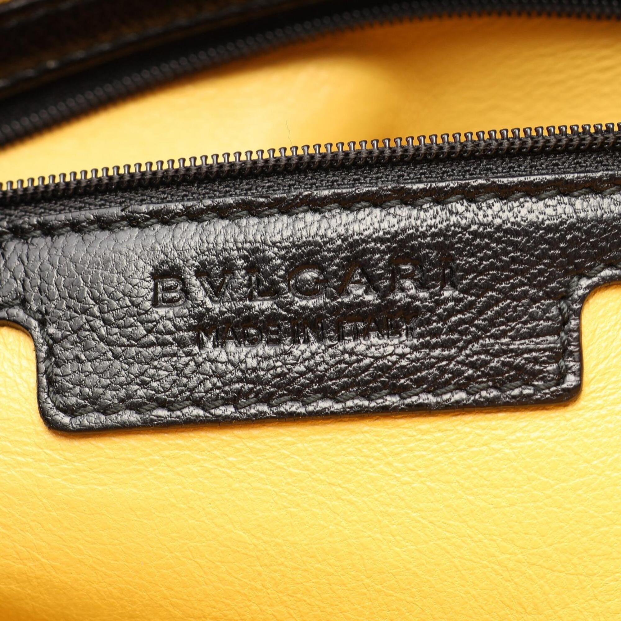 Bvlgari Leoni Black Leather Handbag (Pre-Owned)