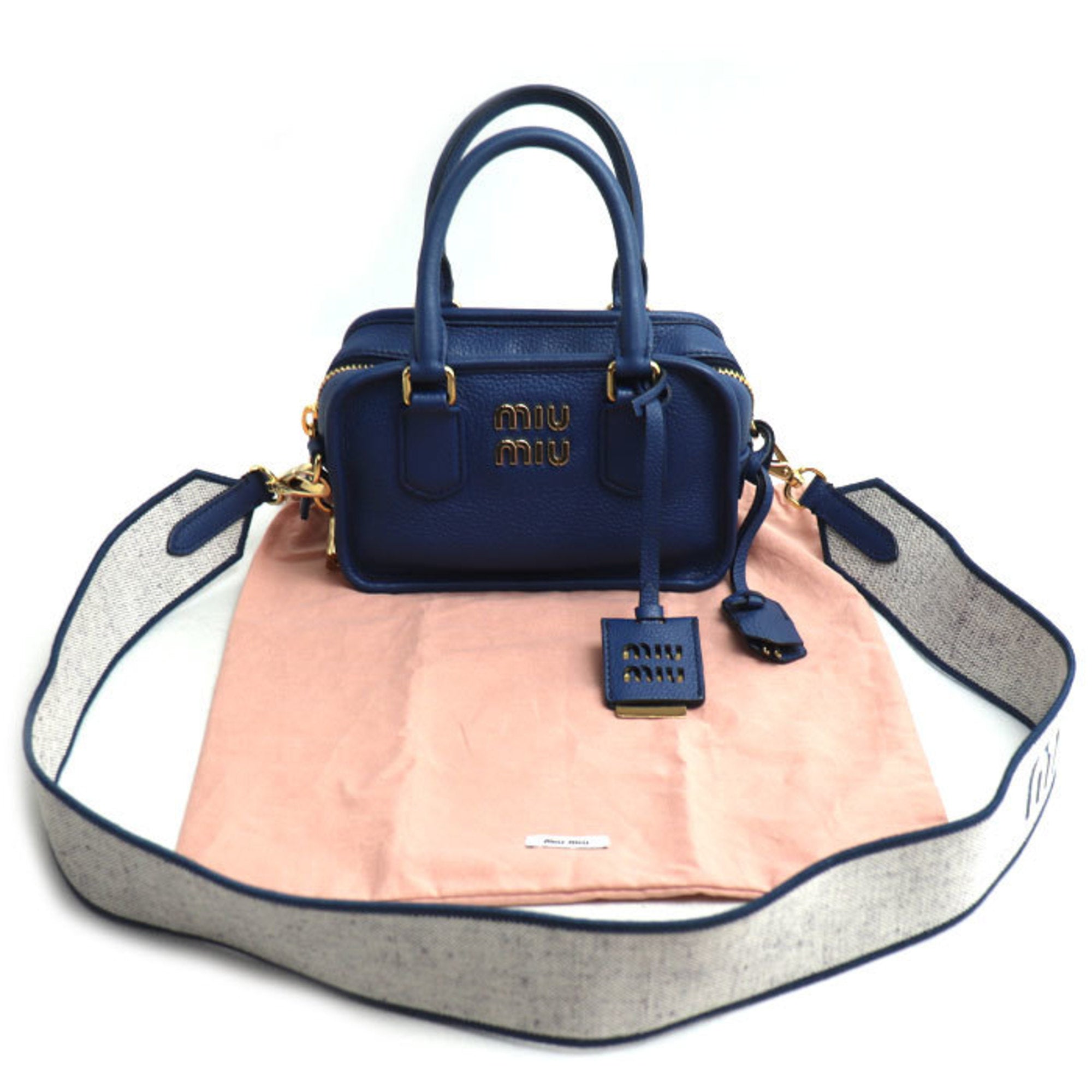 Miu Miu Blue Leather Shoulder Bag (Pre-Owned)