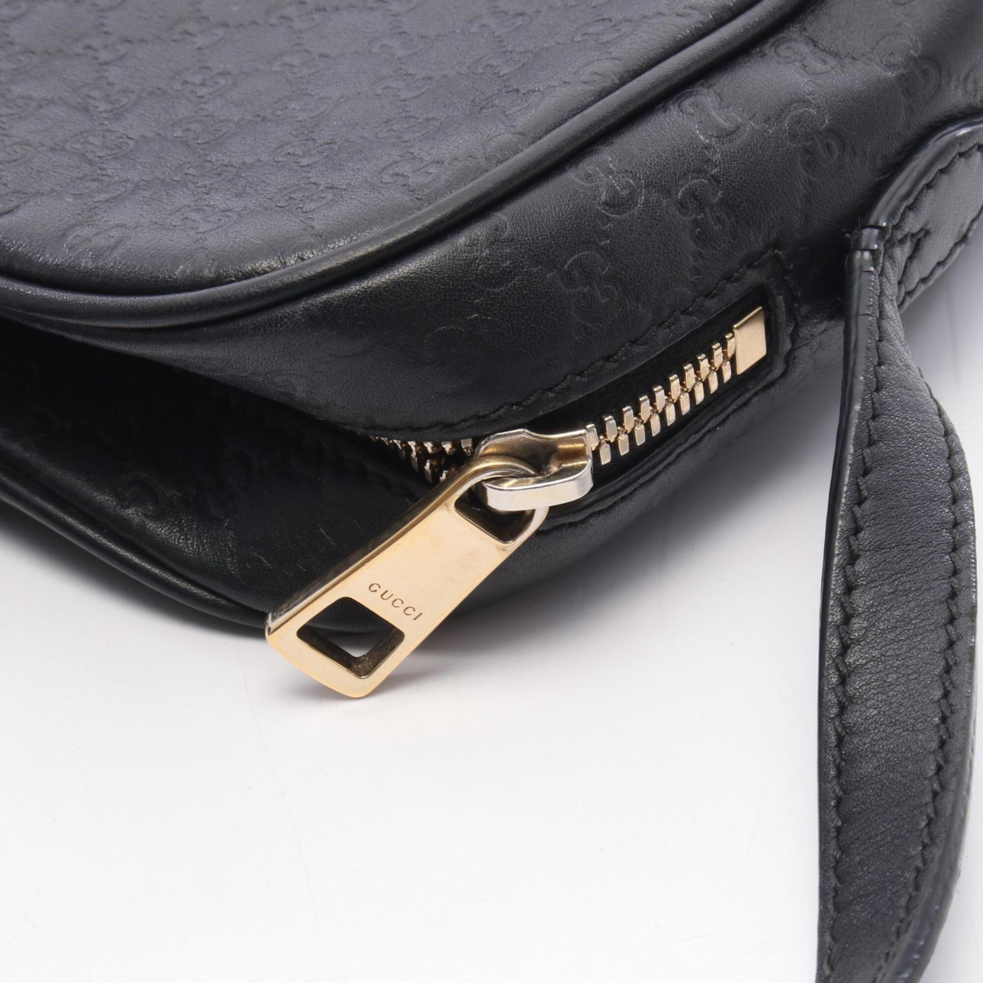 Gucci Black Leather Handbag Shoulder Bag (Pre-Owned)