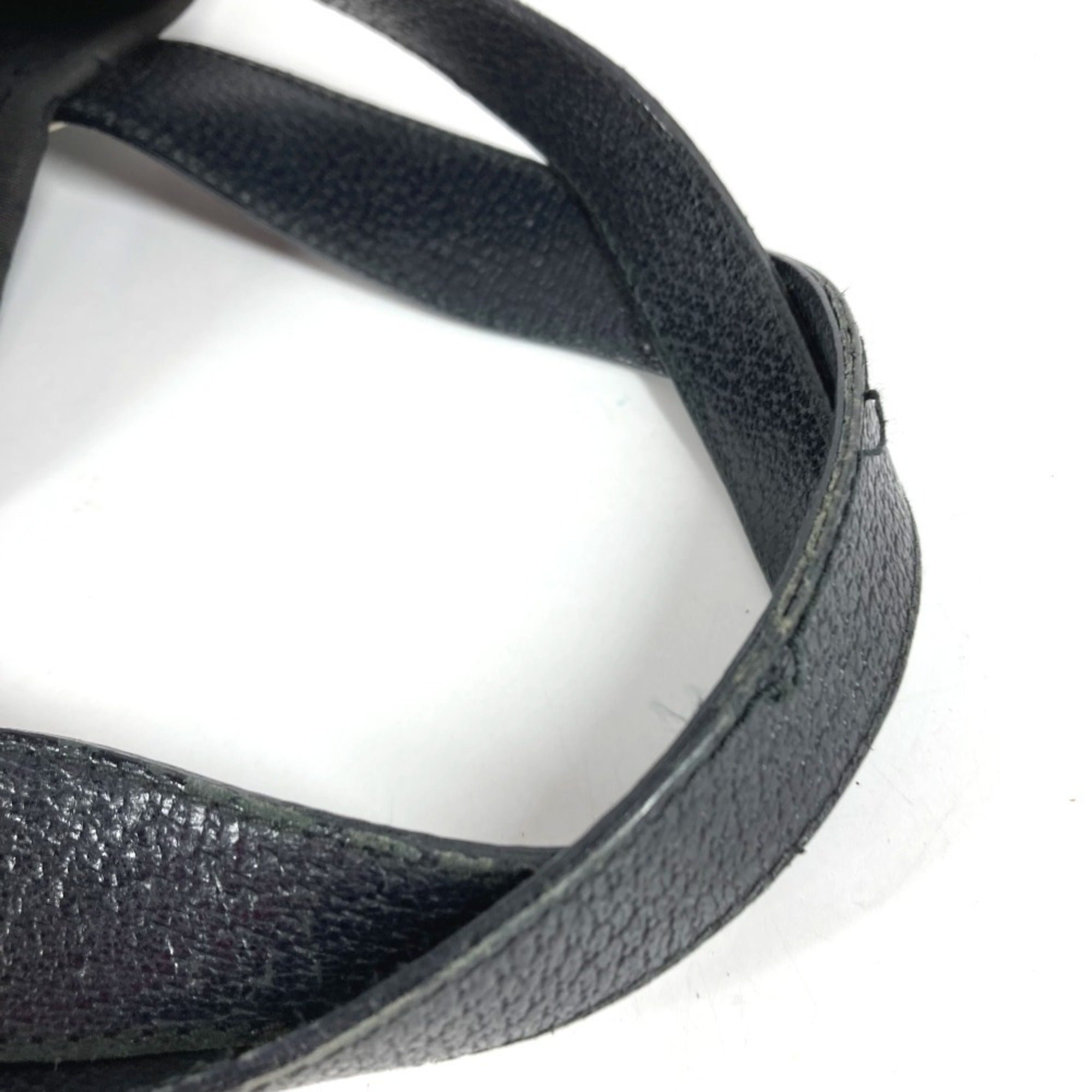 Bvlgari Black Leather Canvas Handbag Pouch Shoulder Bag Tote Bag (Pre-Owned)