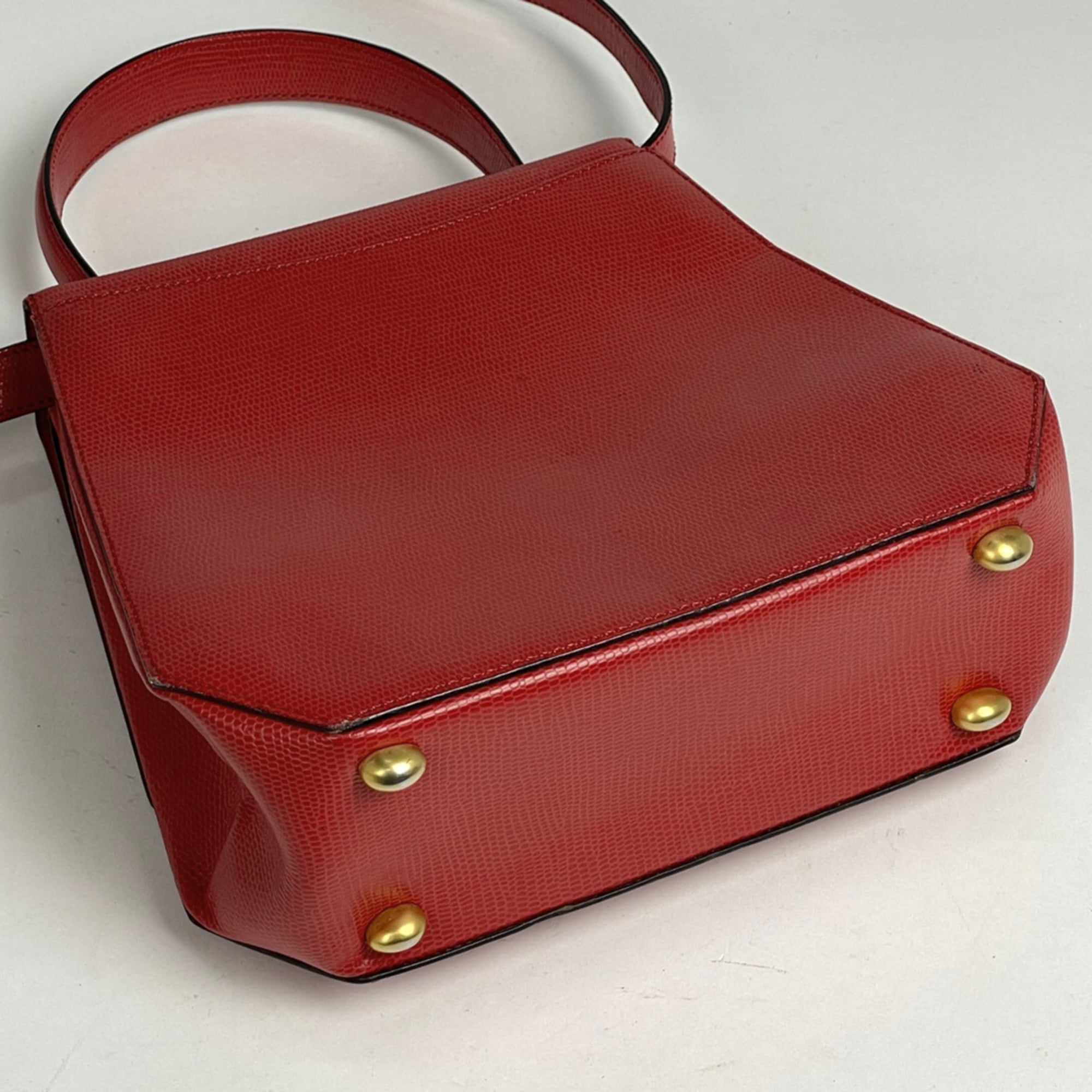 Celine Red Color Leather Handbag Shoulder Bag (Pre-Owned)
