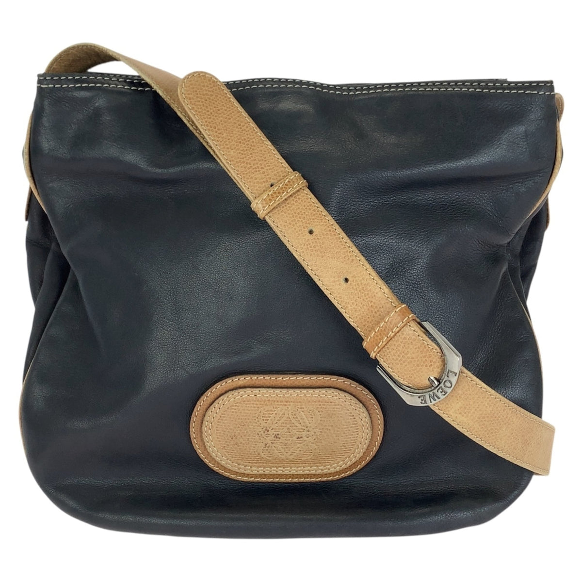Loewe Black Brown Leather Shoulder Bag (Pre-Owned)