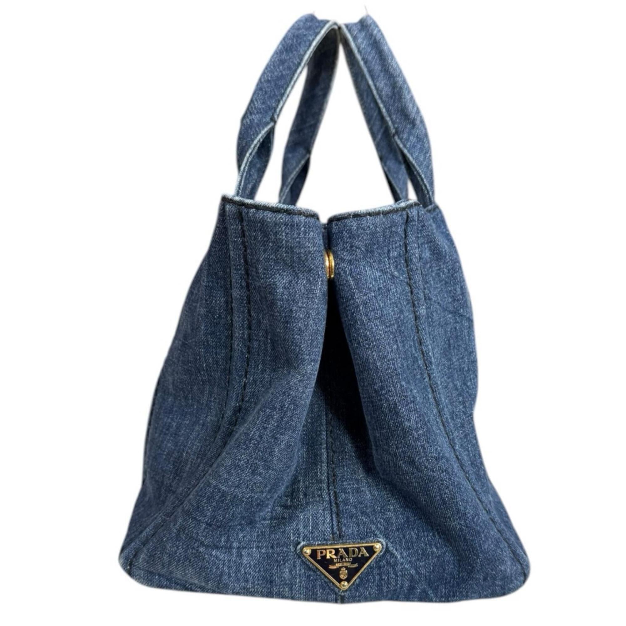Prada Blue Denim Shoulder Bag (Pre-Owned)
