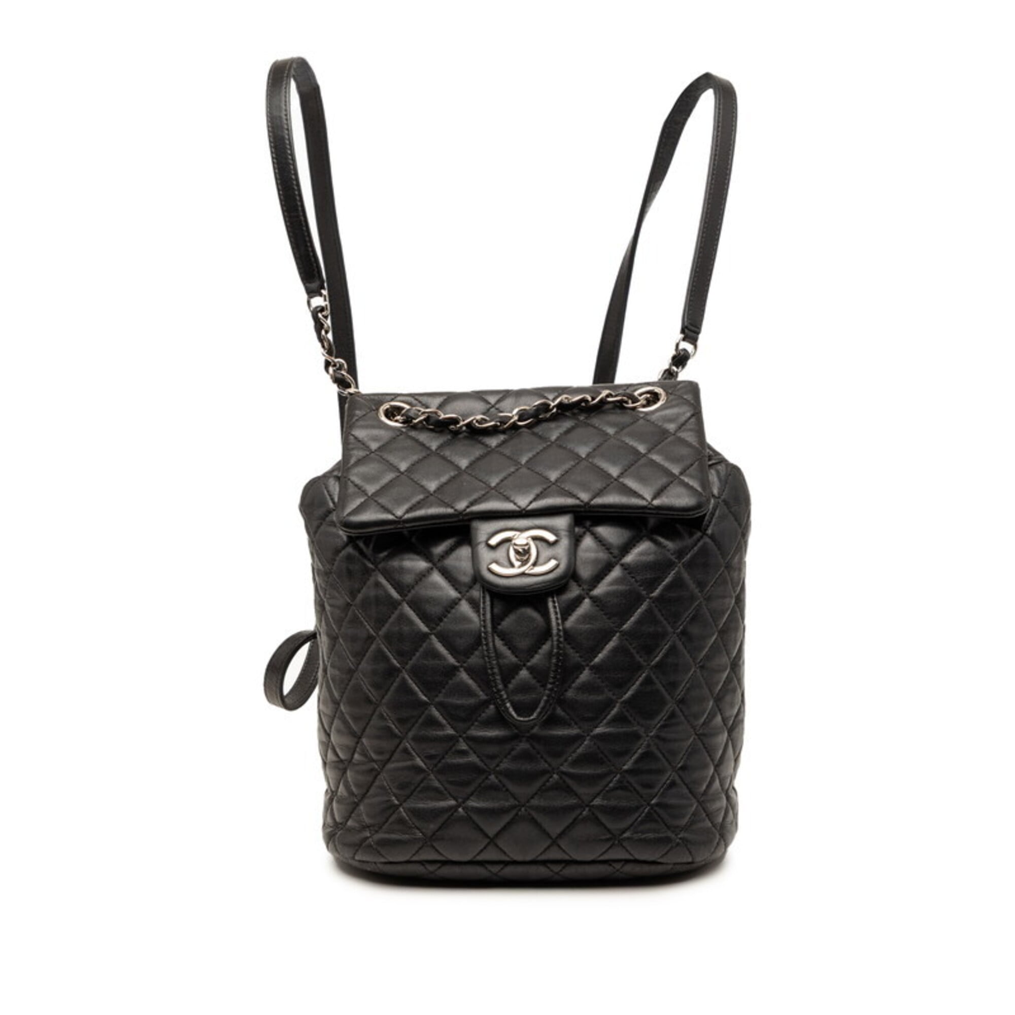Chanel Matelasse Black Leather Backpack (Pre-Owned)