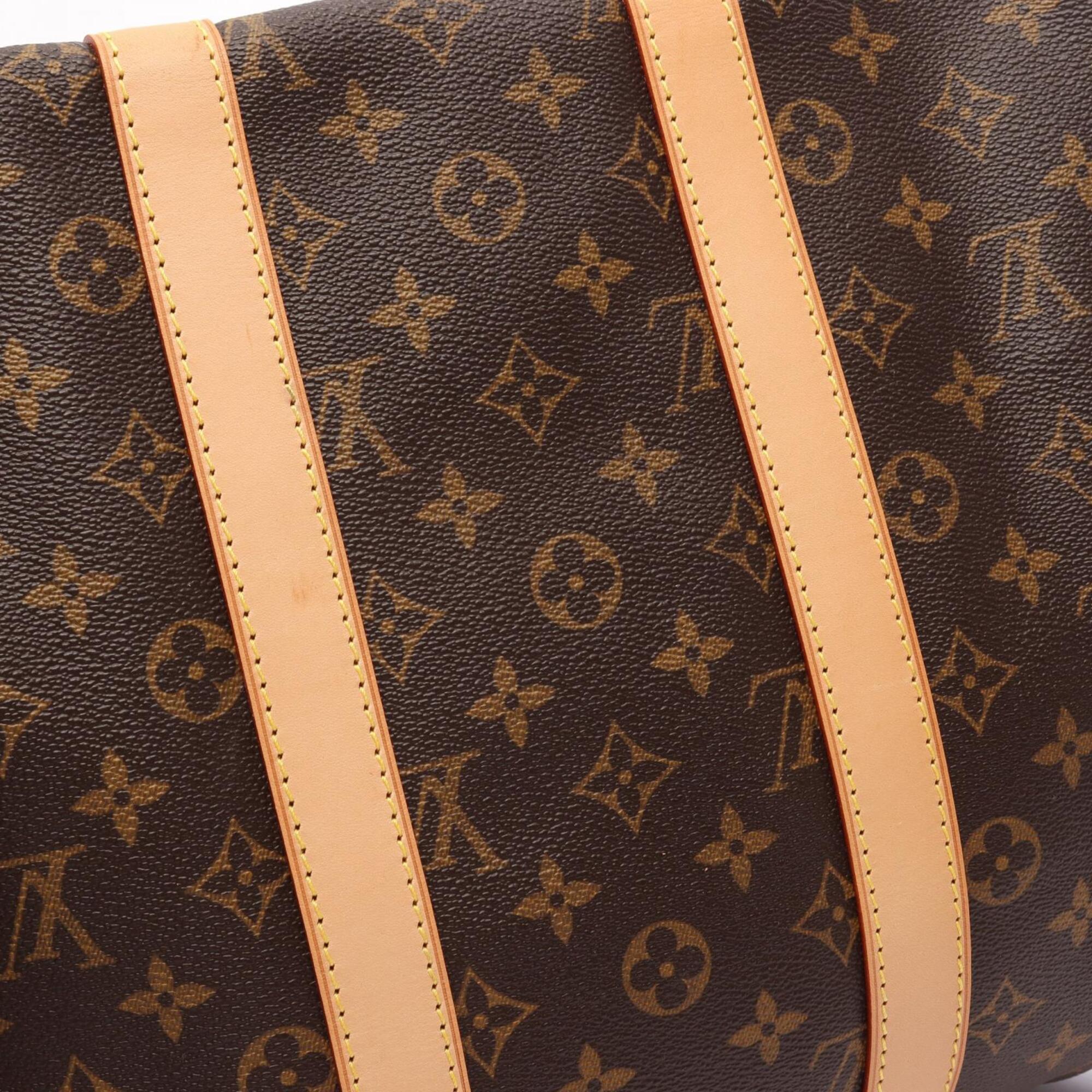 Louis Vuitton Brown Monogram Coated Canvas Leather Boston Bag Handbag (Pre-Owned)