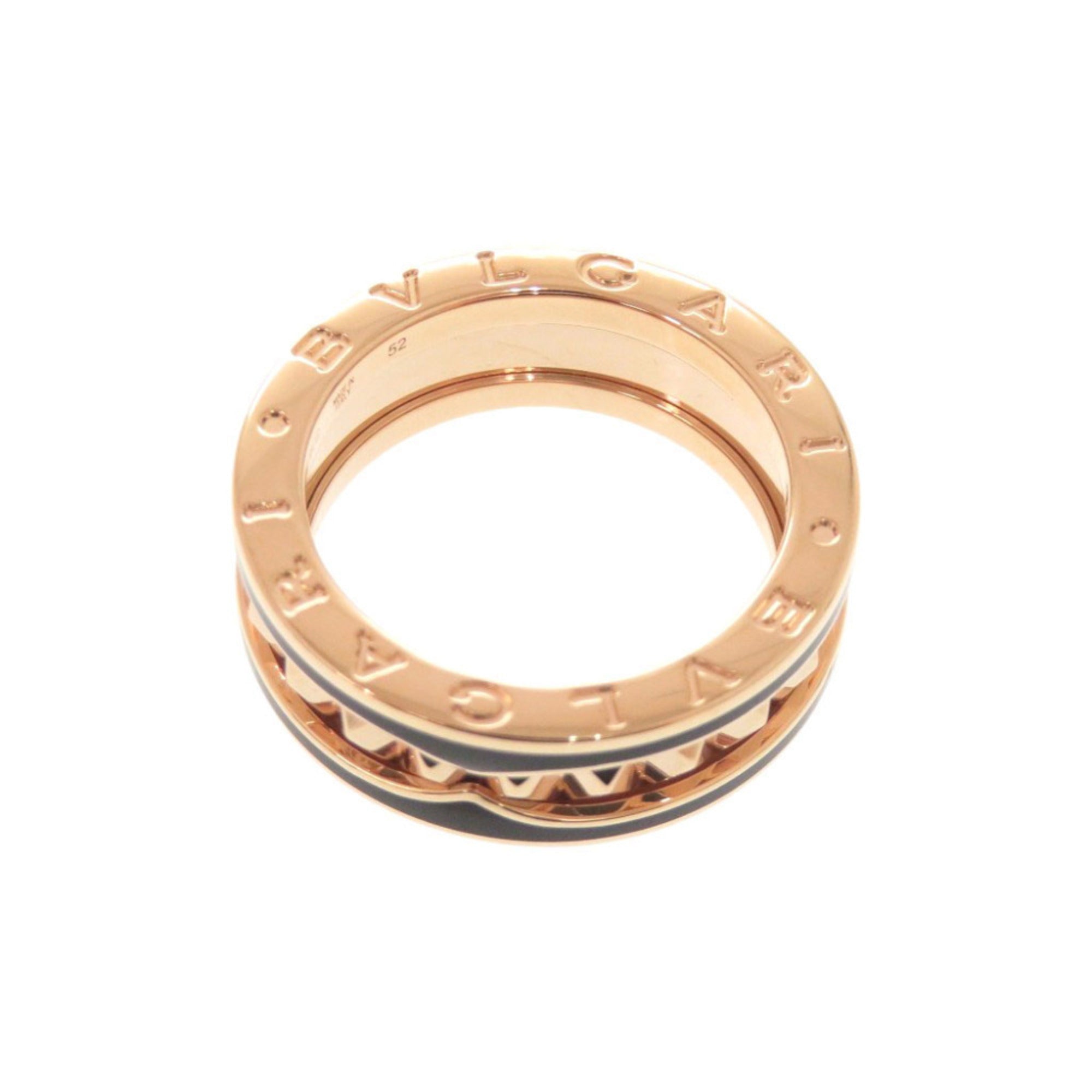 Bvlgari Pink Gold Black Pink Gold (18K) Ceramic Band Ring (Pre-Owned)