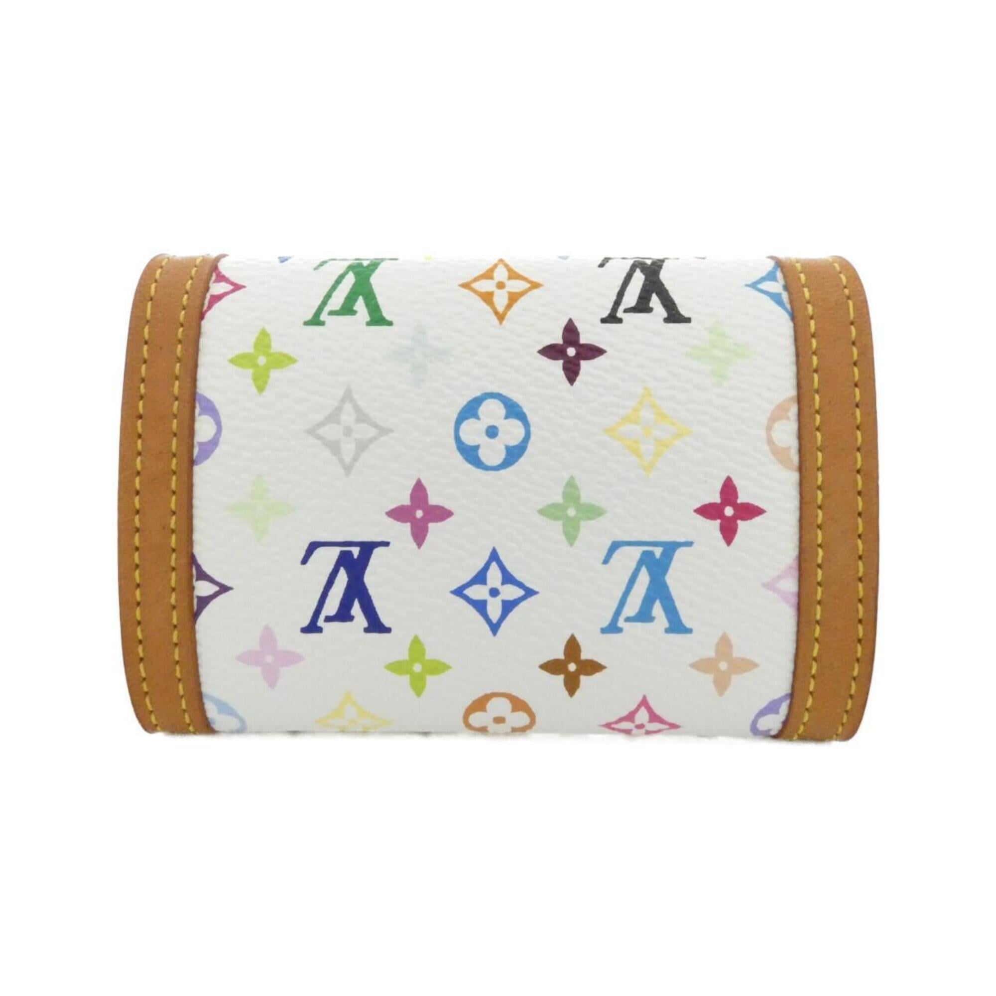Louis Vuitton Multi-Color White Coated Canvas Coin Purse/Coin Case (Pre-Owned)