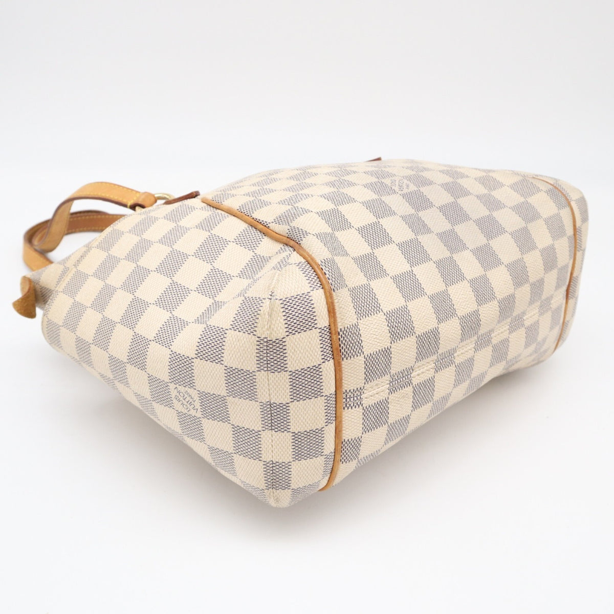 Louis Vuitton Azur Beige Brown Leather Coated Canvas Handbag (Pre-Owned)