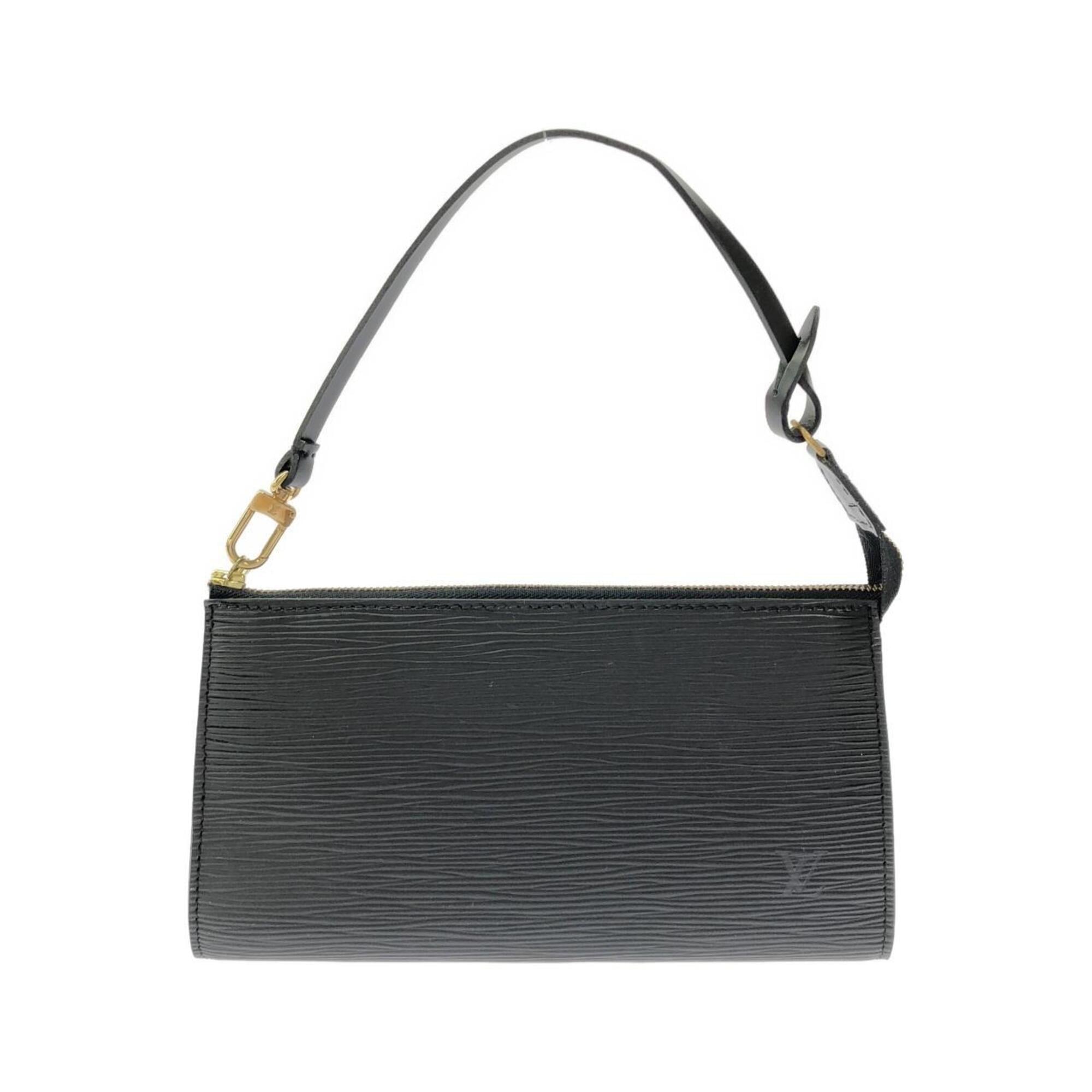 Louis Vuitton Black Leather Pochette Pouch (Pre-Owned)
