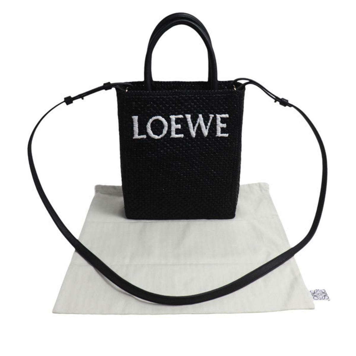Loewe Black Raffia Leather Tote Bag (Pre-Owned)