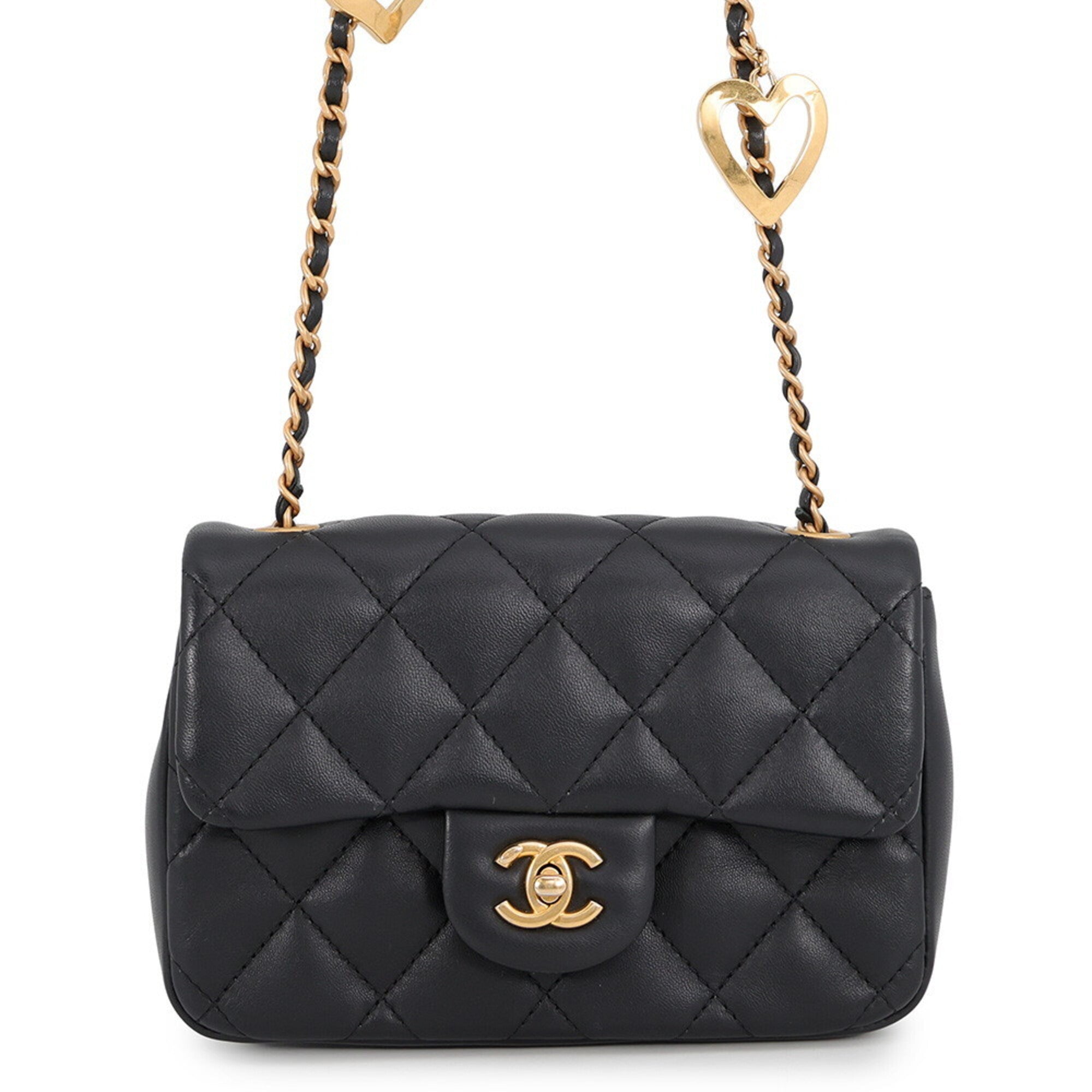 Chanel Black Leather Handbag Shoulder Bag (Pre-Owned)