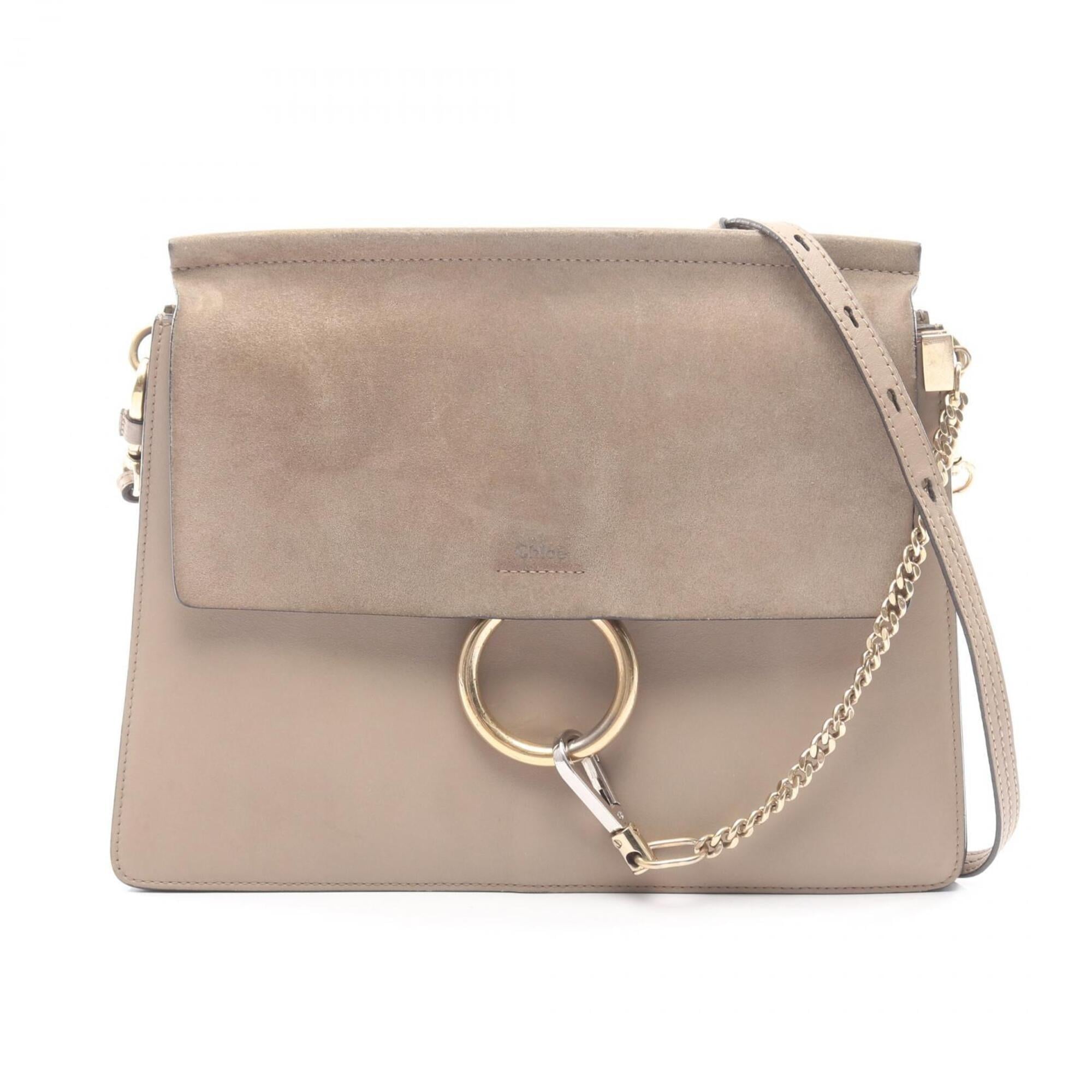 Chloé Beige Suede Leather Handbag Shoulder Bag (Pre-Owned)