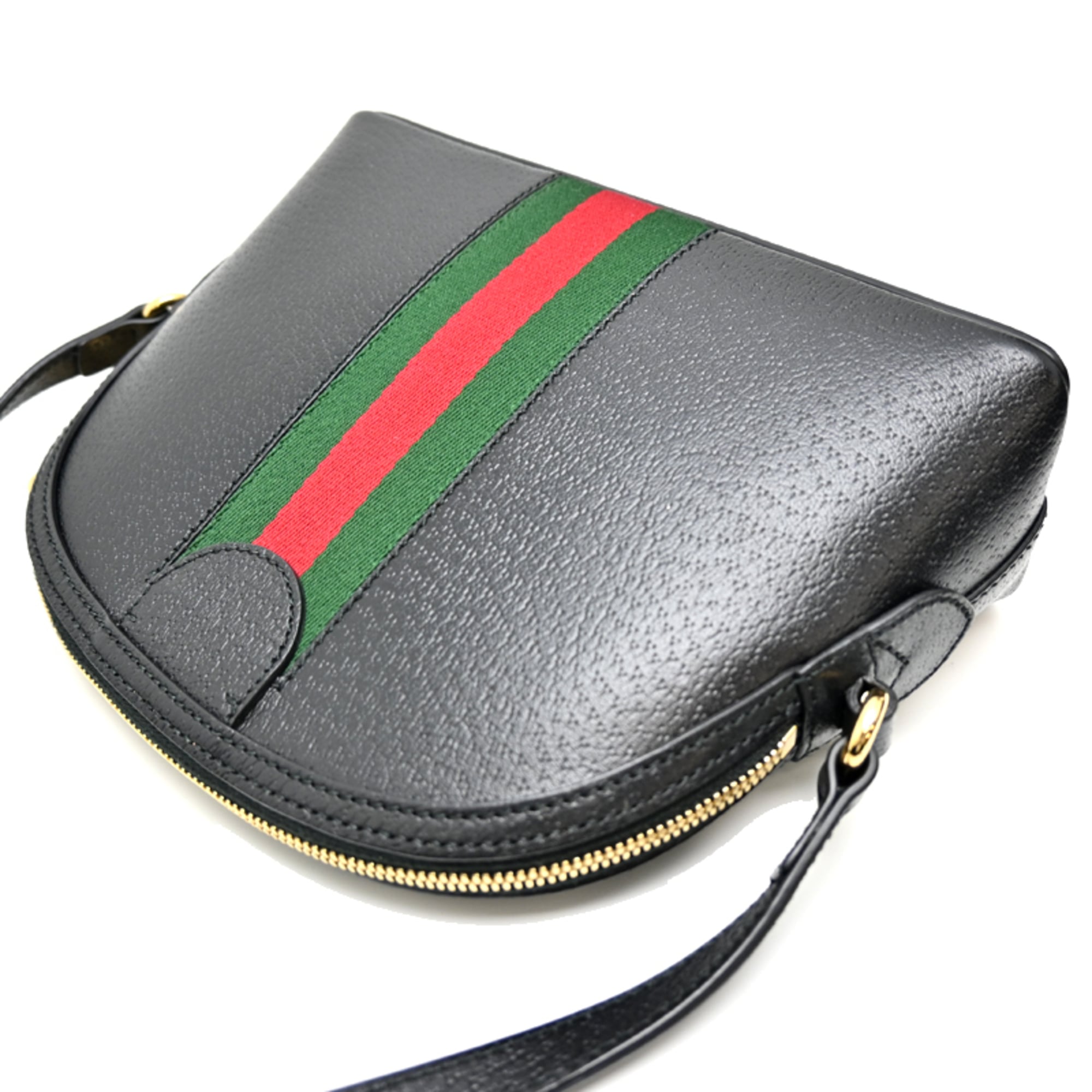 Gucci Black Multi-Color Leather Canvas Shoulder Bag (Pre-Owned)